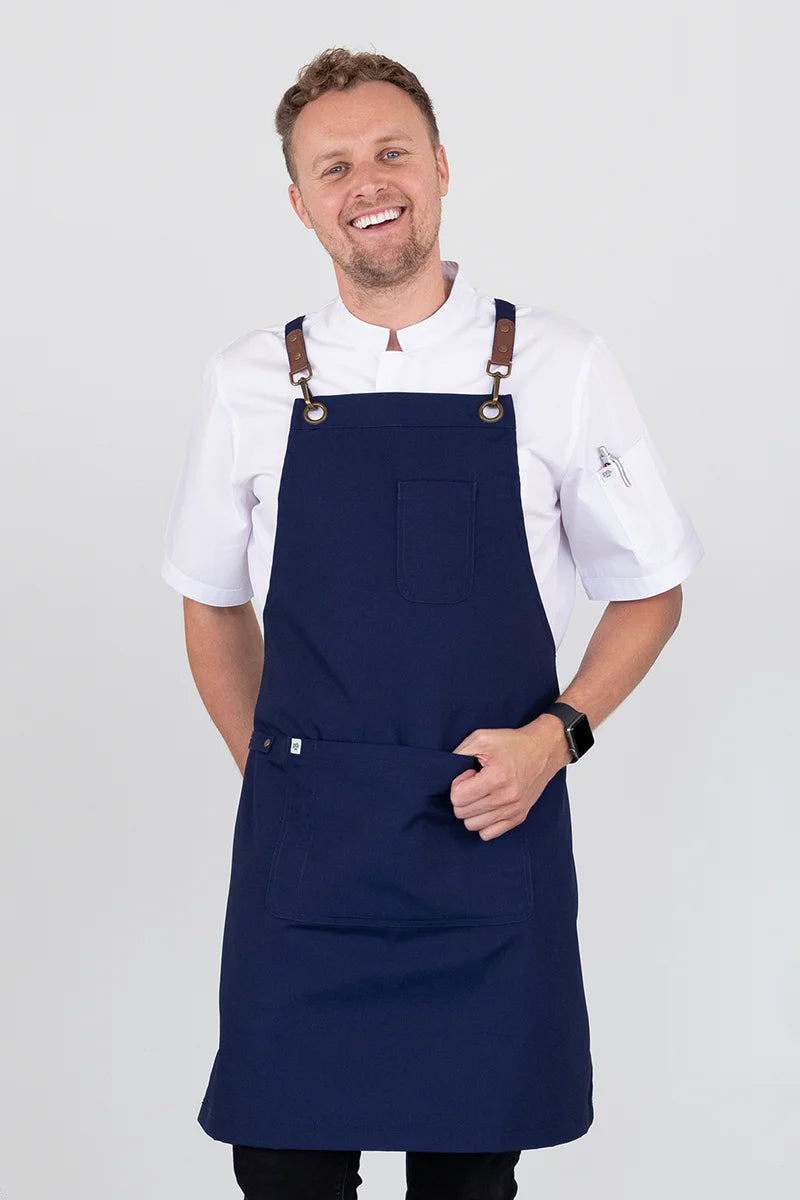 Aussie Chef Luna Bib Apron - Navy