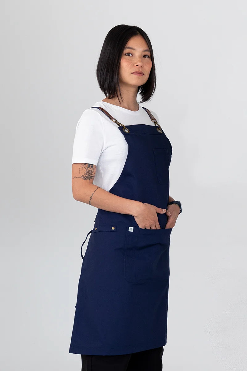 Aussie Chef Luna Bib Apron - Navy