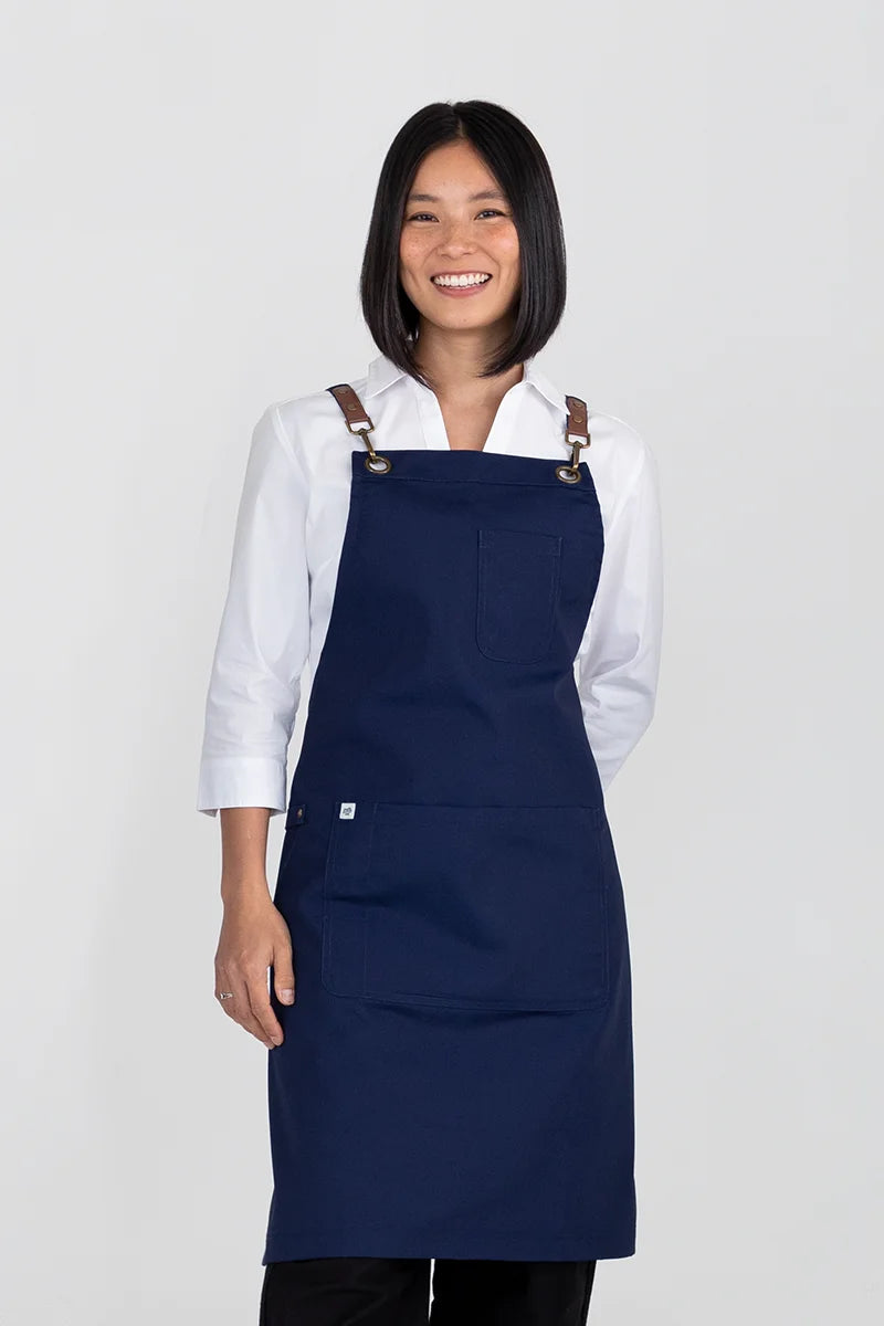 Aussie Chef Luna Bib Apron - Navy