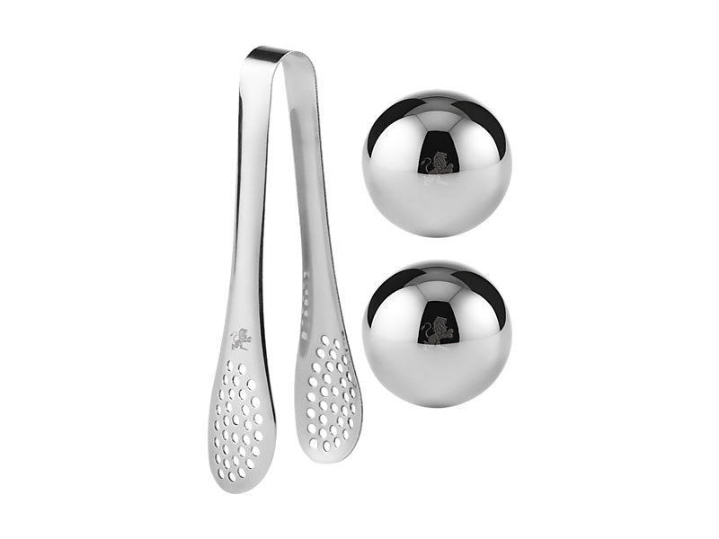 Maxwell & Williams Cocktail & Co Reusable Ice Ball with Tongs Stainless Steel 2 Piece