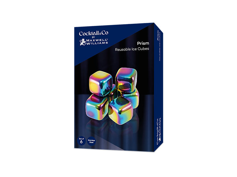 Maxwell & Williams Cocktail & Co Prism Reusable Ice Cubes Rainbow 6 Piece