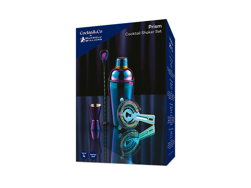 Maxwell & Williams Cocktail & Co Prism Cocktail Shaker Set Rainbow 4 Piece
