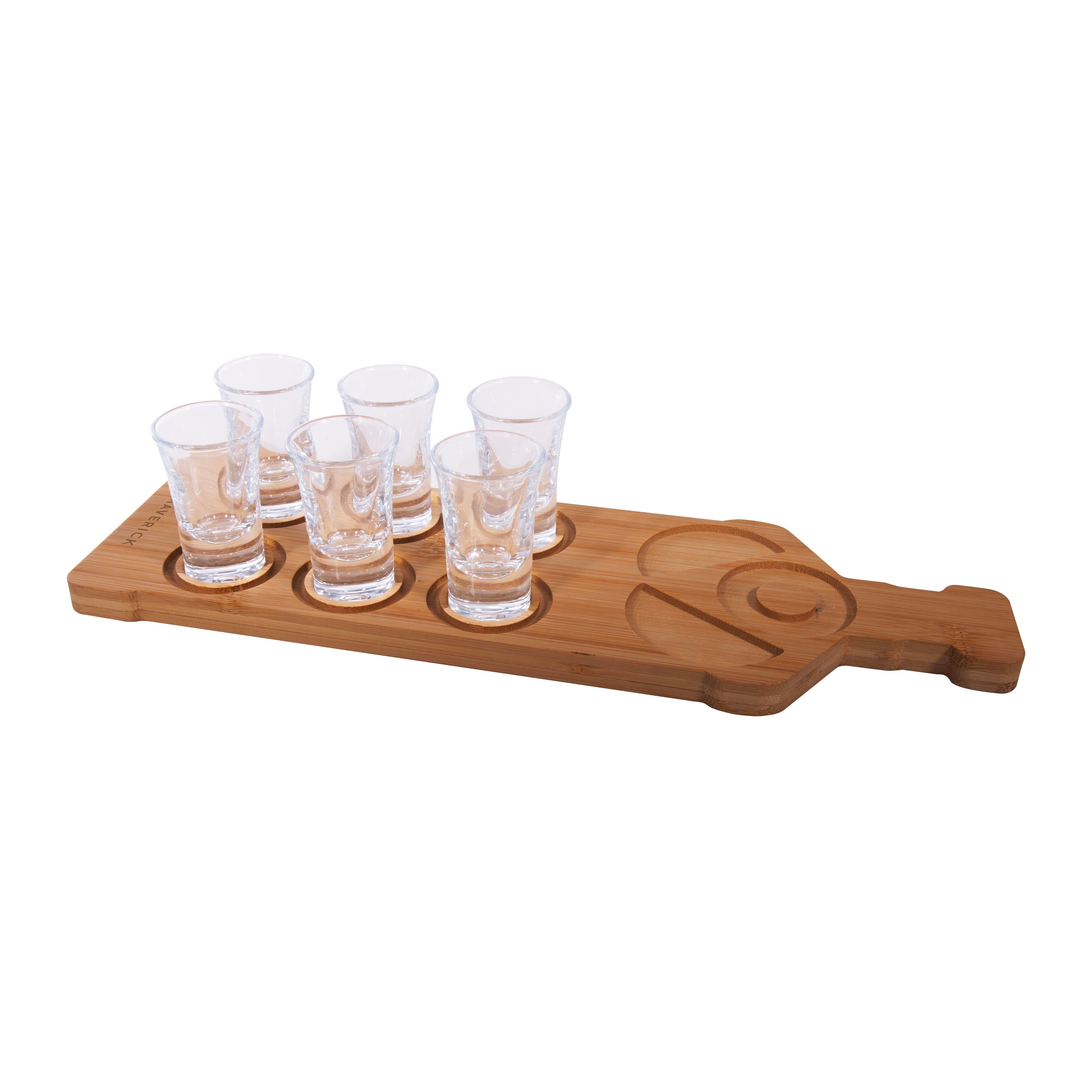 Maverick Tequila Board and Shot Glass Set