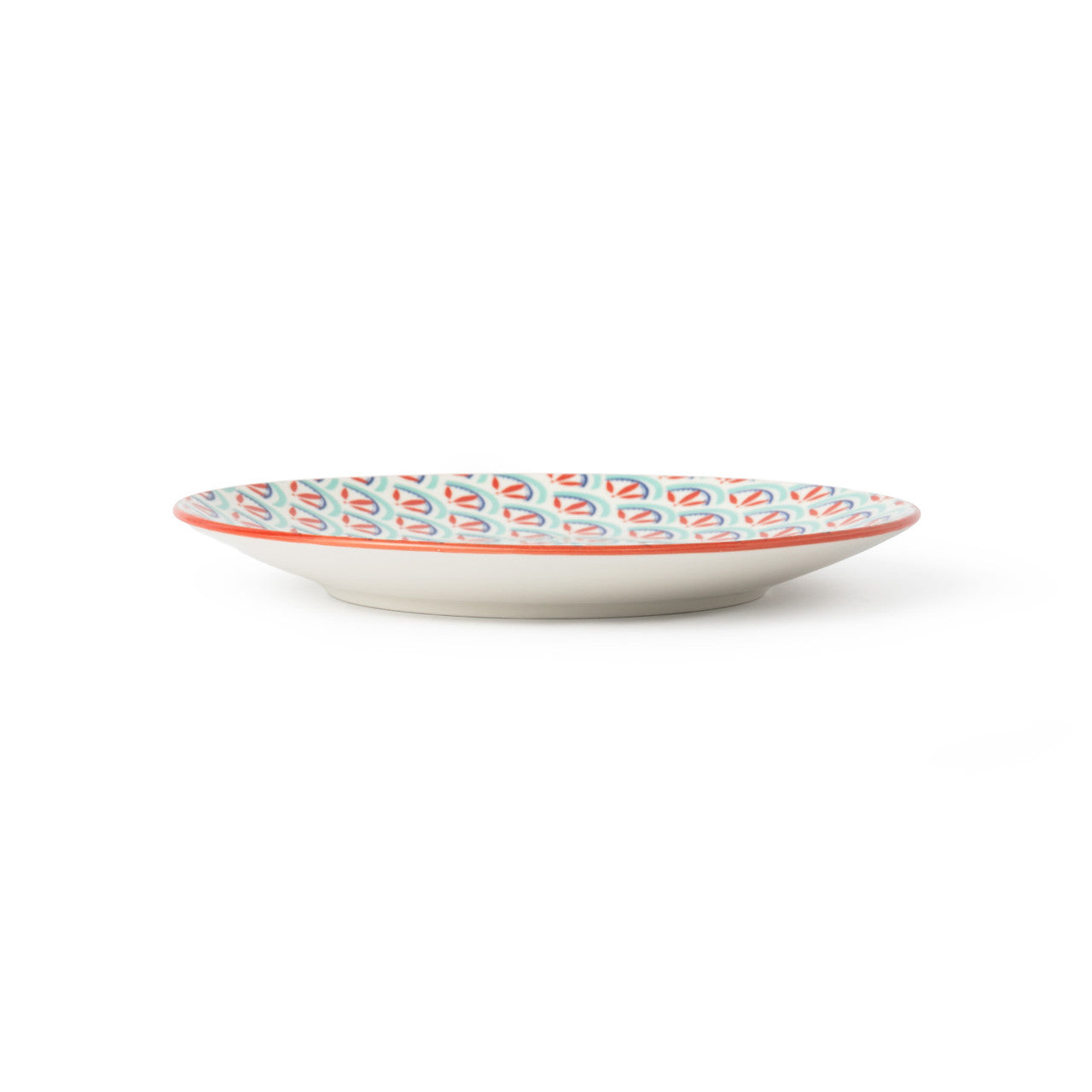 Mikasa Stoneware Side Plate 18cm (Green & Blue Geometric)