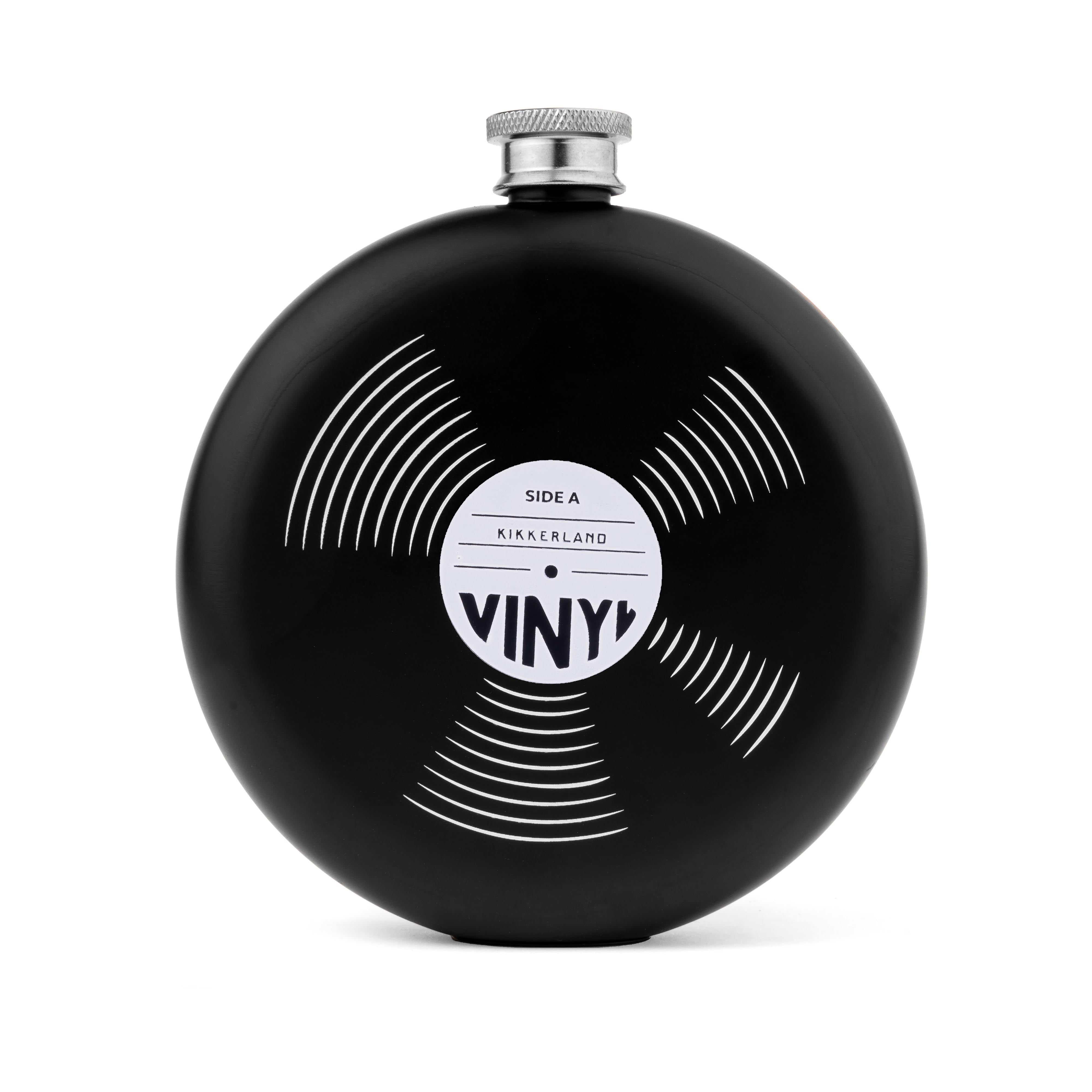 Kikkerland Record Hip Flask Black