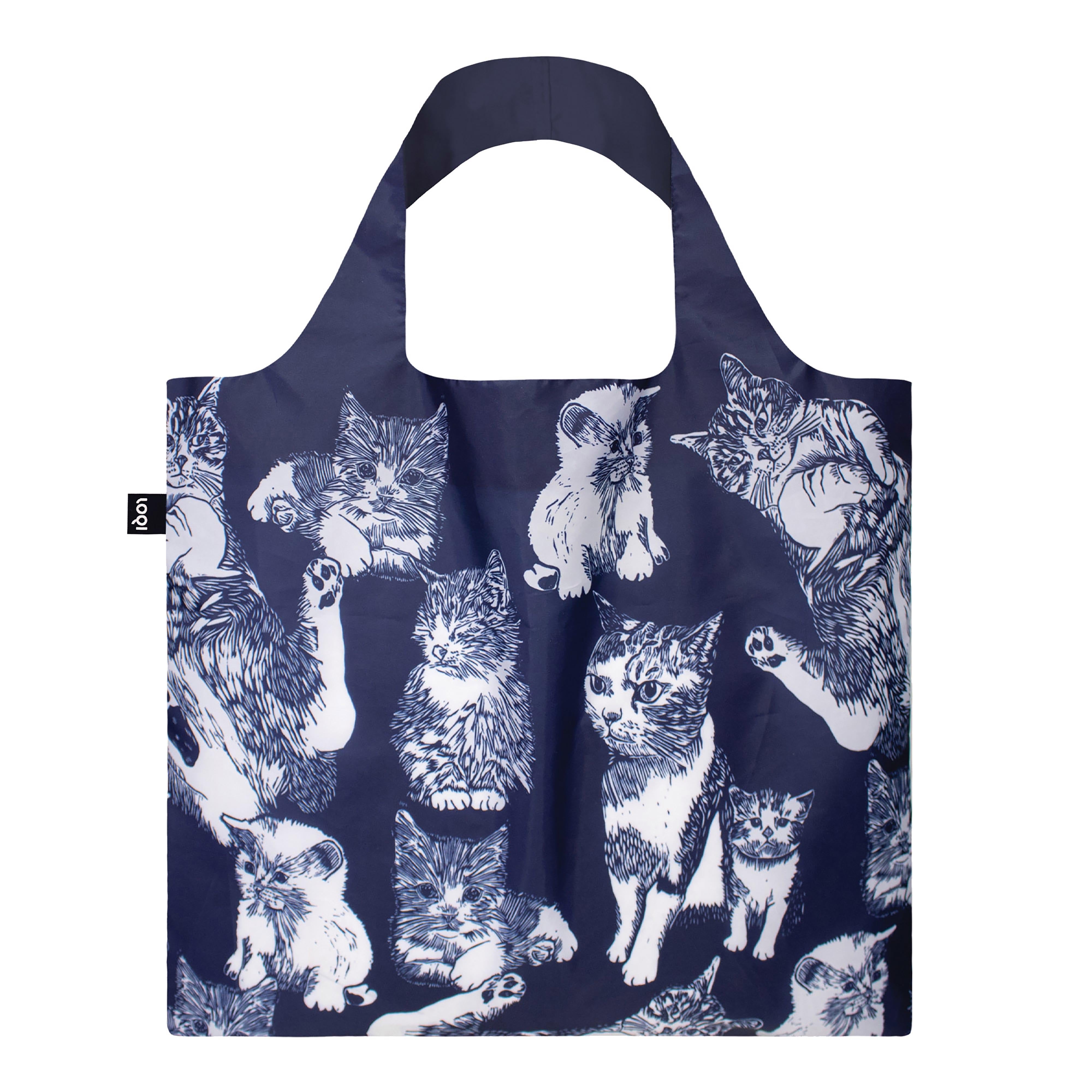 LOQI Red Poppy Bee Cats Tote Bag