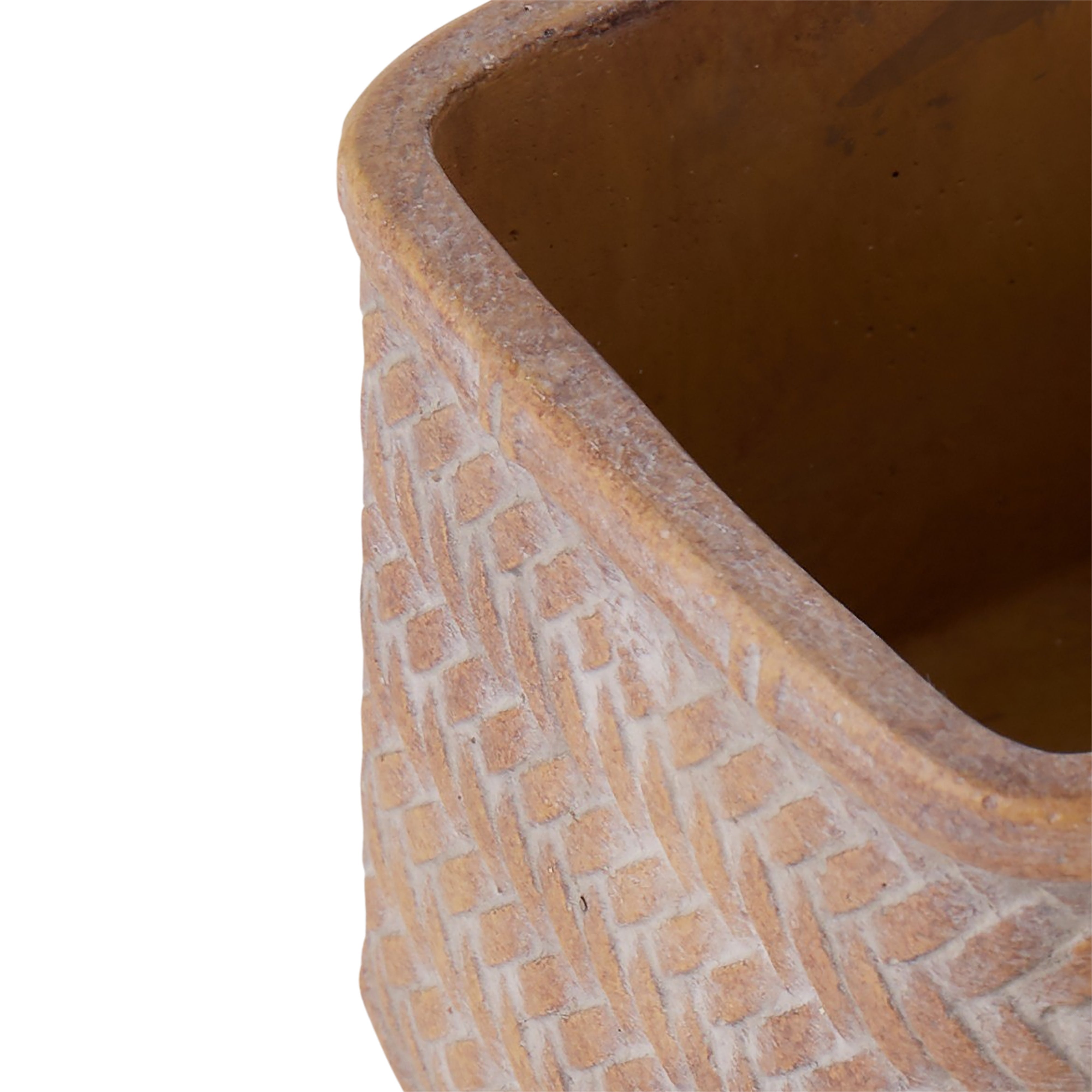 Rogue Cement Square Weave Vessel 14 x 12cm