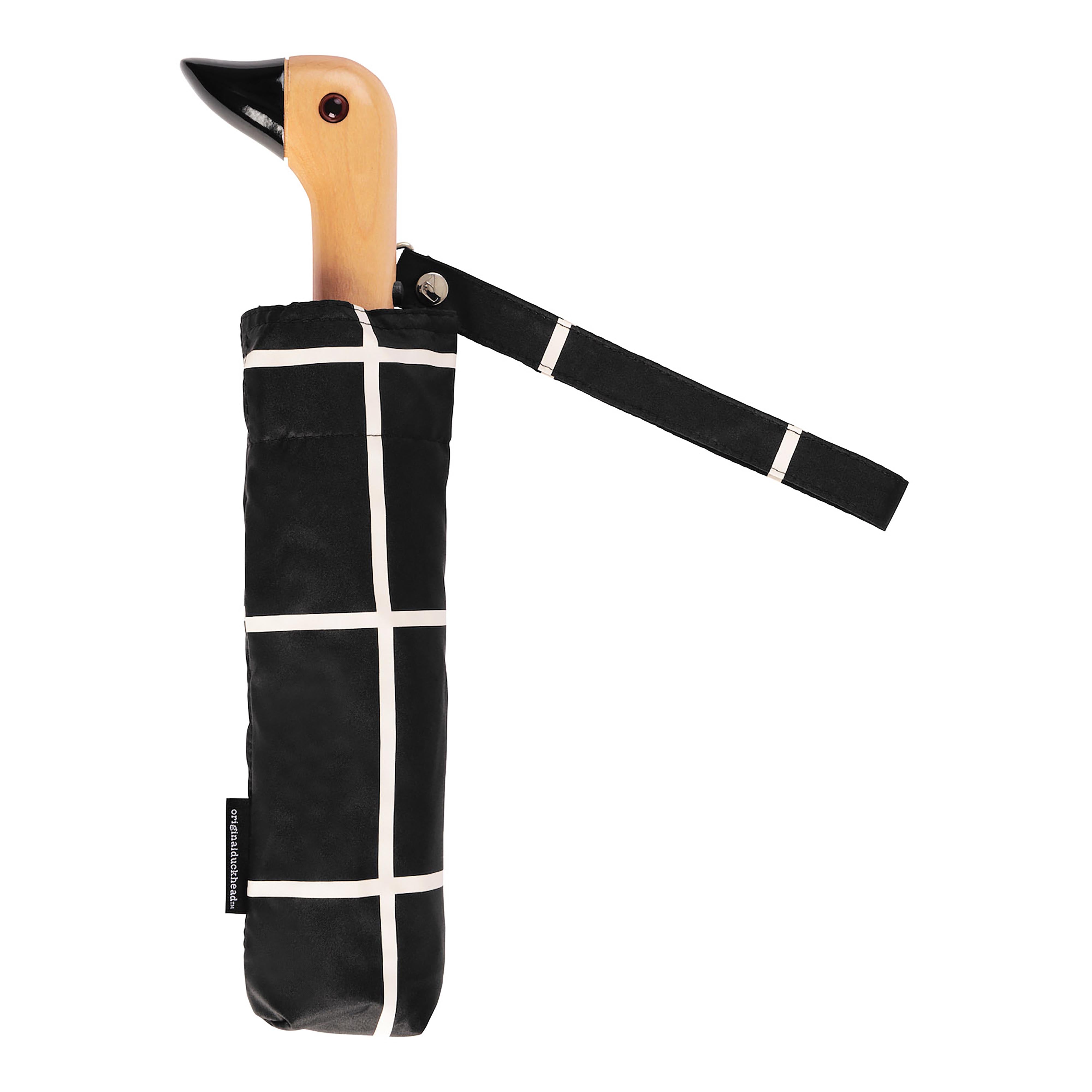 Original Duckhead Duck Umbrella Compact Black Grid