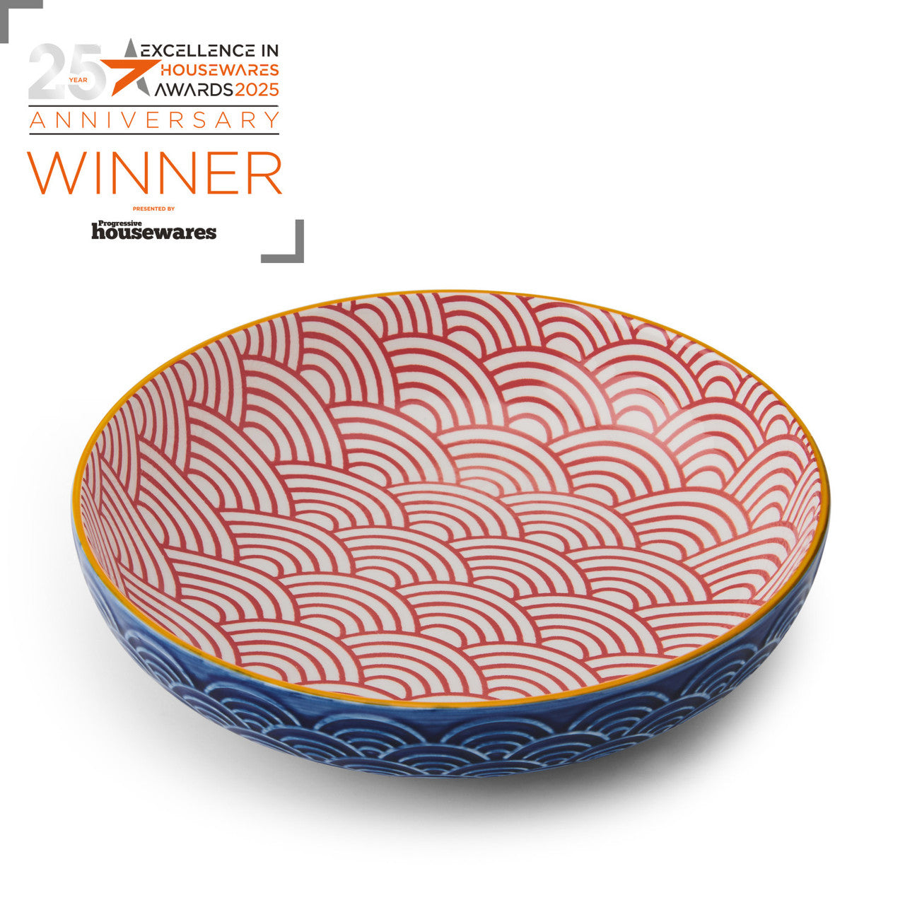 Mikasa Glazed Stoneware Coupe Bowl 21cm (Blue Arc)