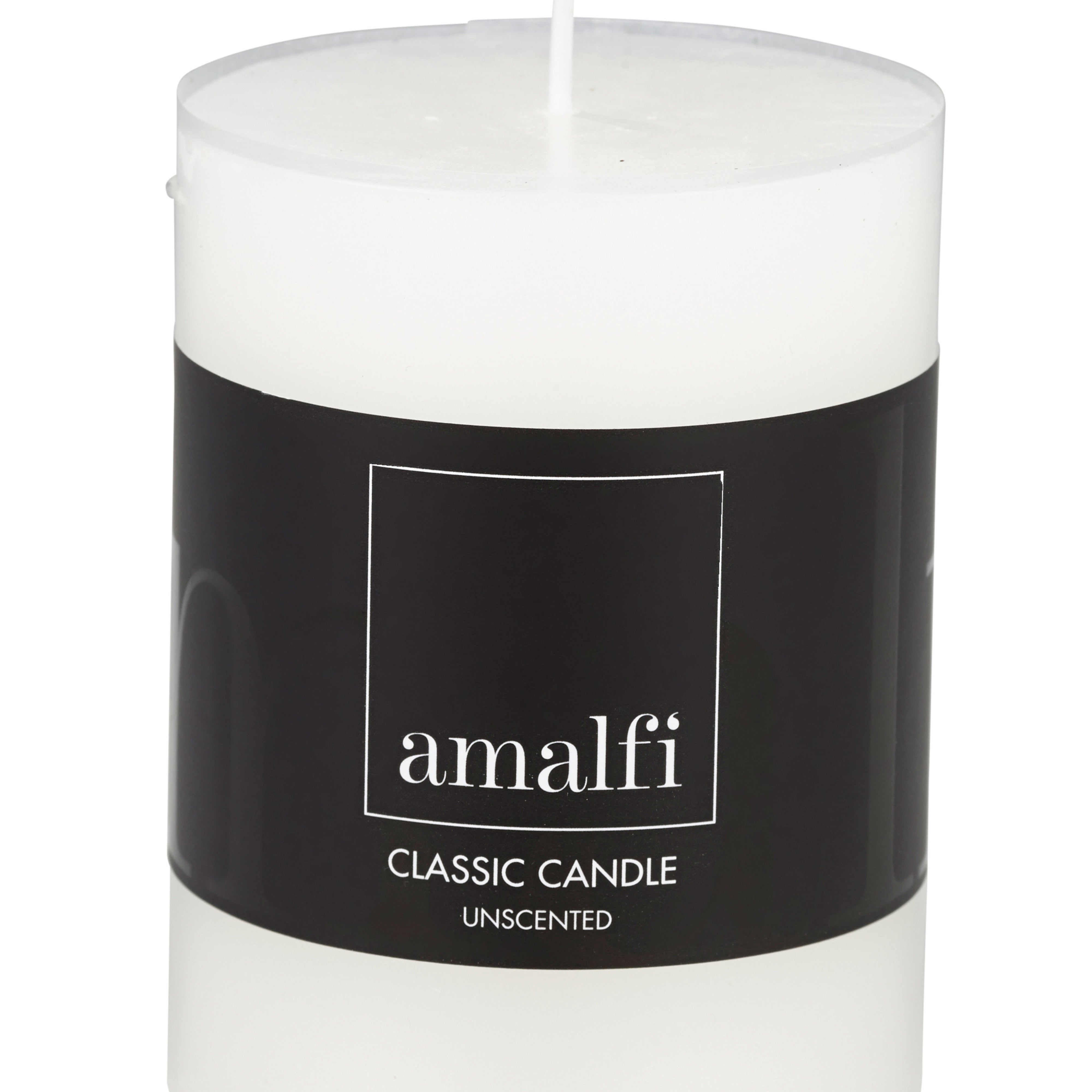 Amalfi Classic Unscented Pillar Candle White 7.5x7.5x10cm
