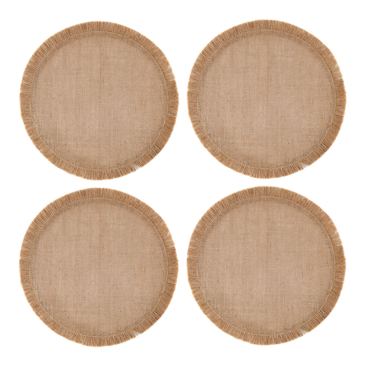 Mikasa Hessian Round Placemat Set 4 Piece 38cm (Natural)