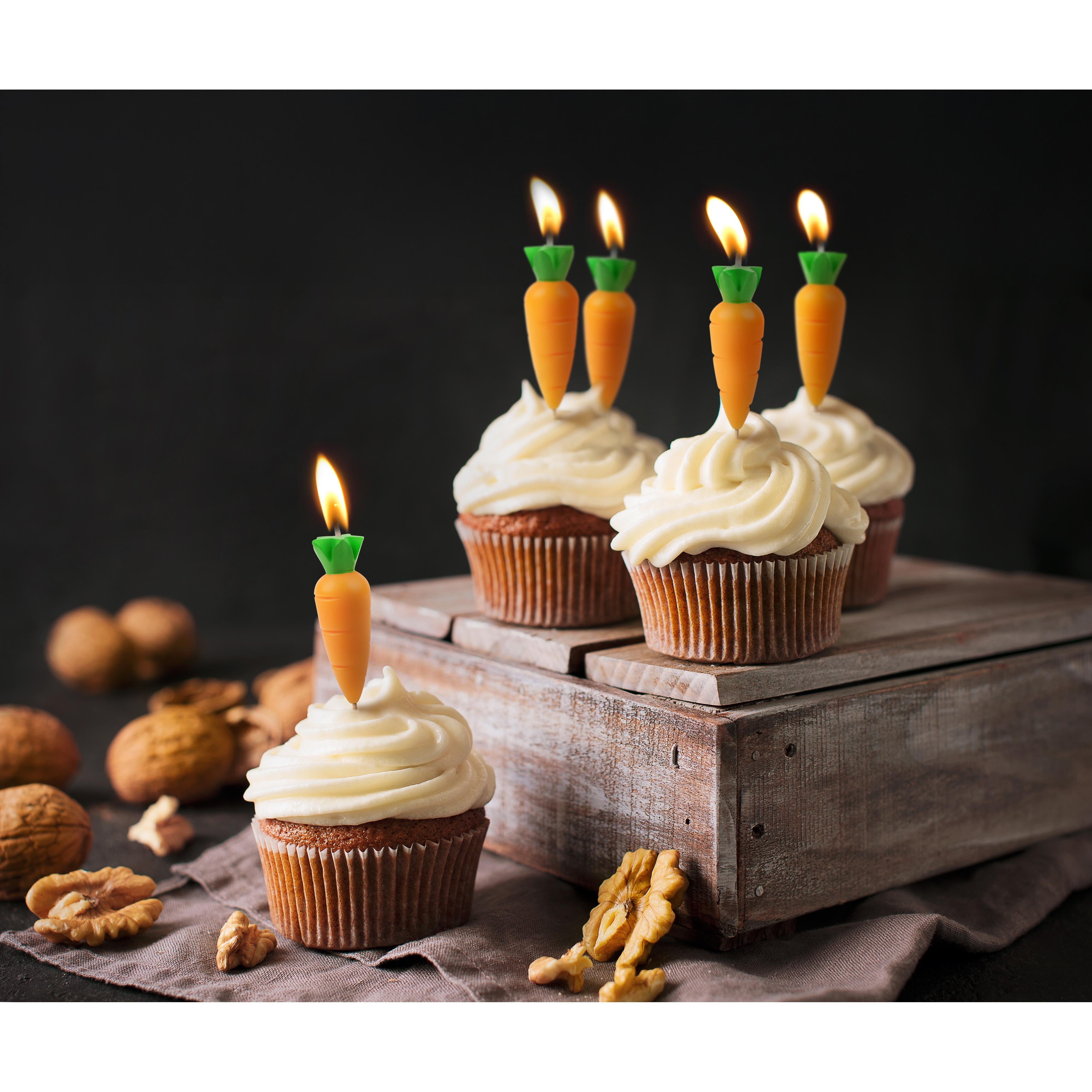 Fred Garden Party Birthday Candles-6 Piece Set Orange