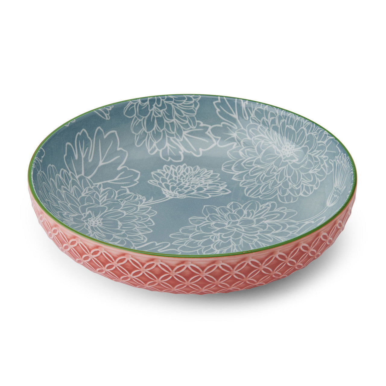 Mikasa Glazed Stoneware Coupe Bowl 21cm (Geometric Leaf)