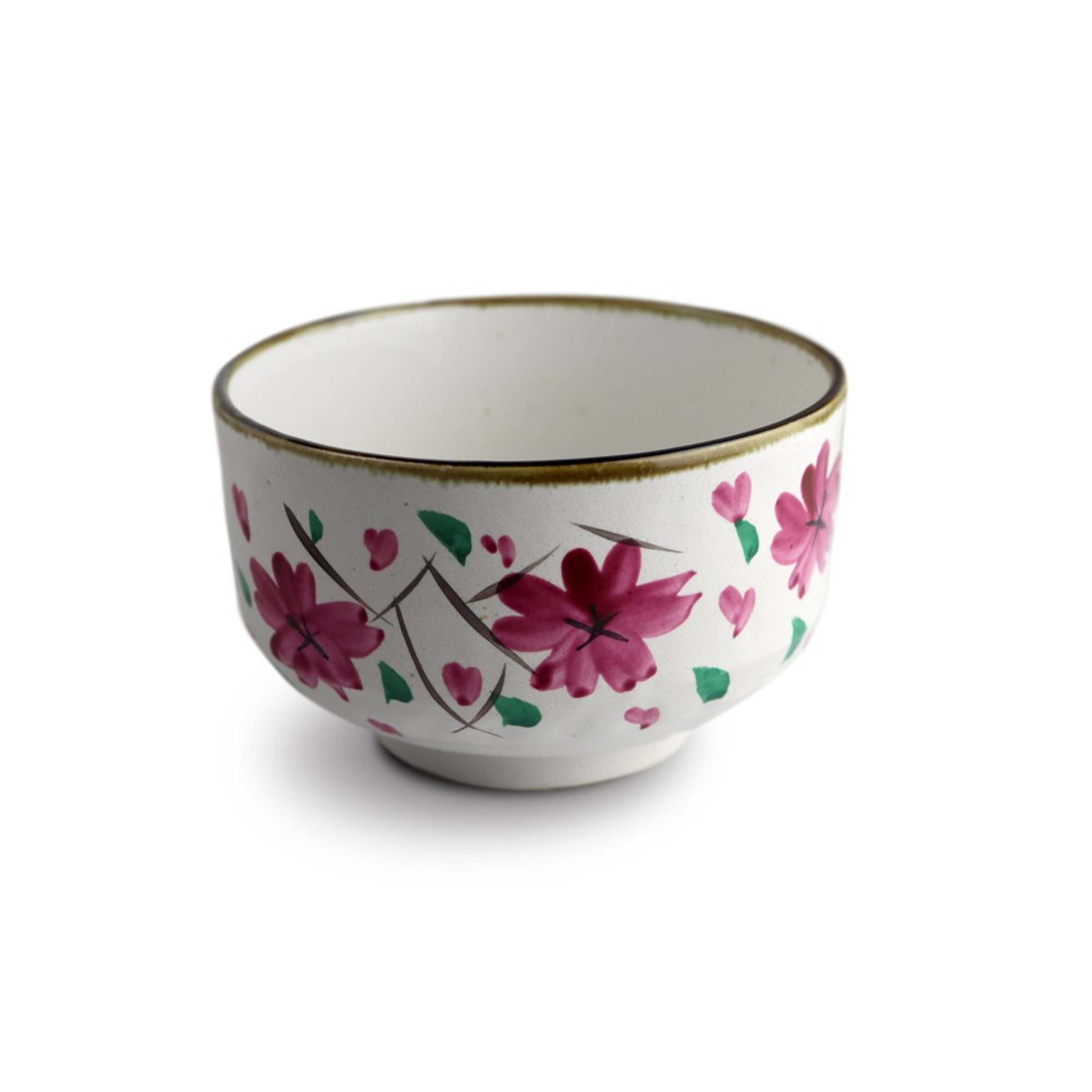 Omotenashi Hand Painted Matcha Bowl - Sakura 12x7.5cm