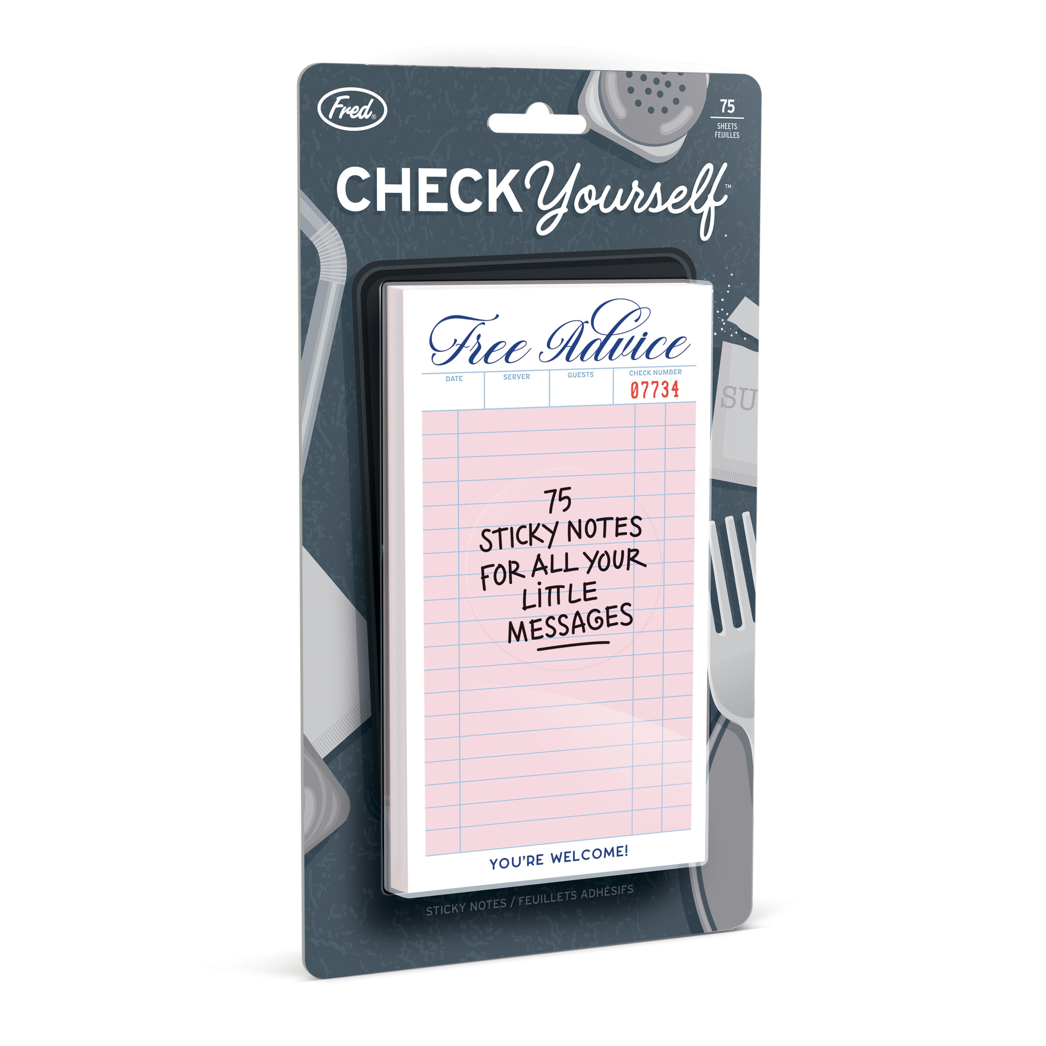 Fred Check Yourself Sticky Notes Multi-Coloured