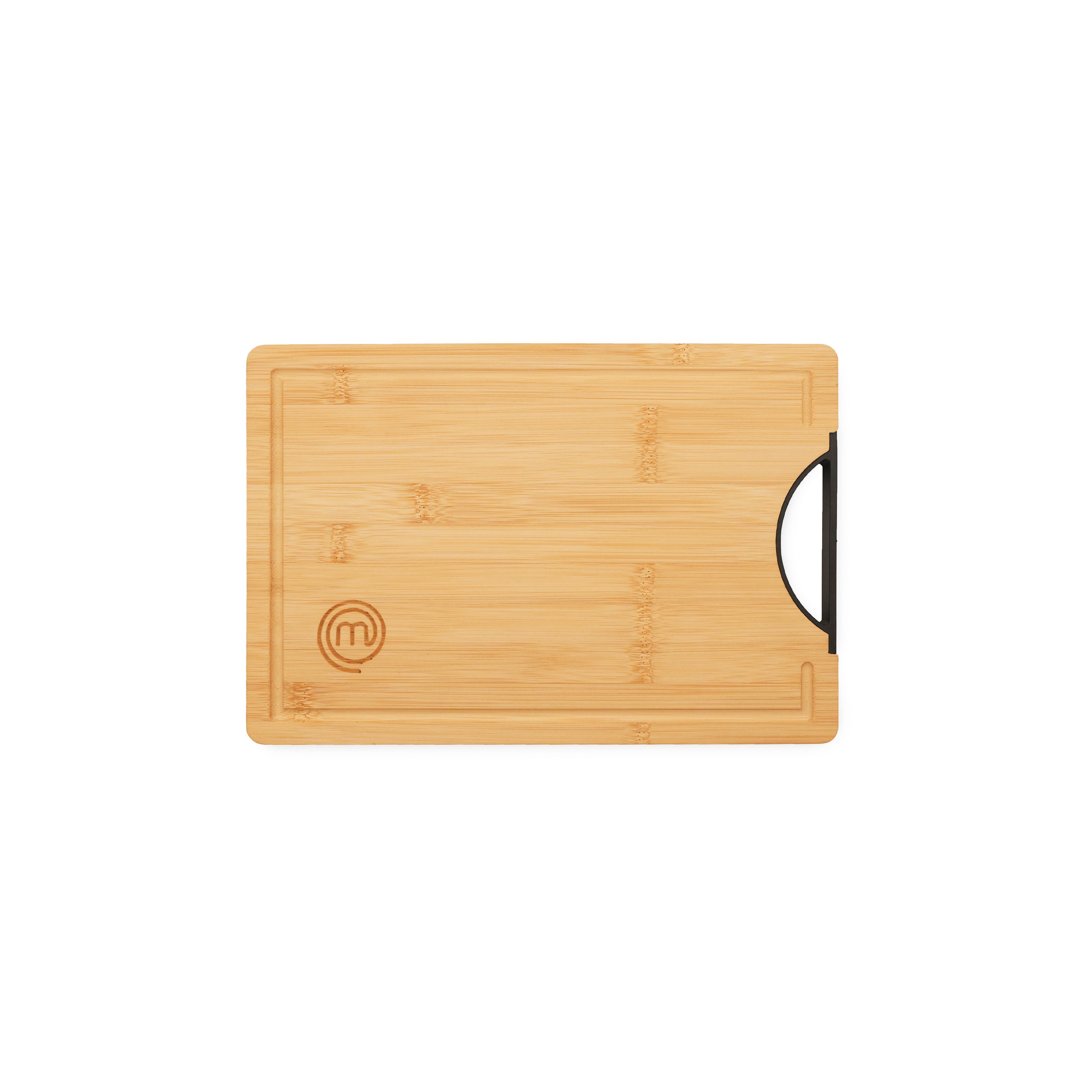 MasterChef Noiranja GripWood Board with Handle 27x20x1.5cm Natural & Black