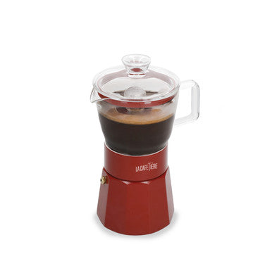 La Cafetière Verona Glass Espresso Maker 6 Cup / 240ml (Red)