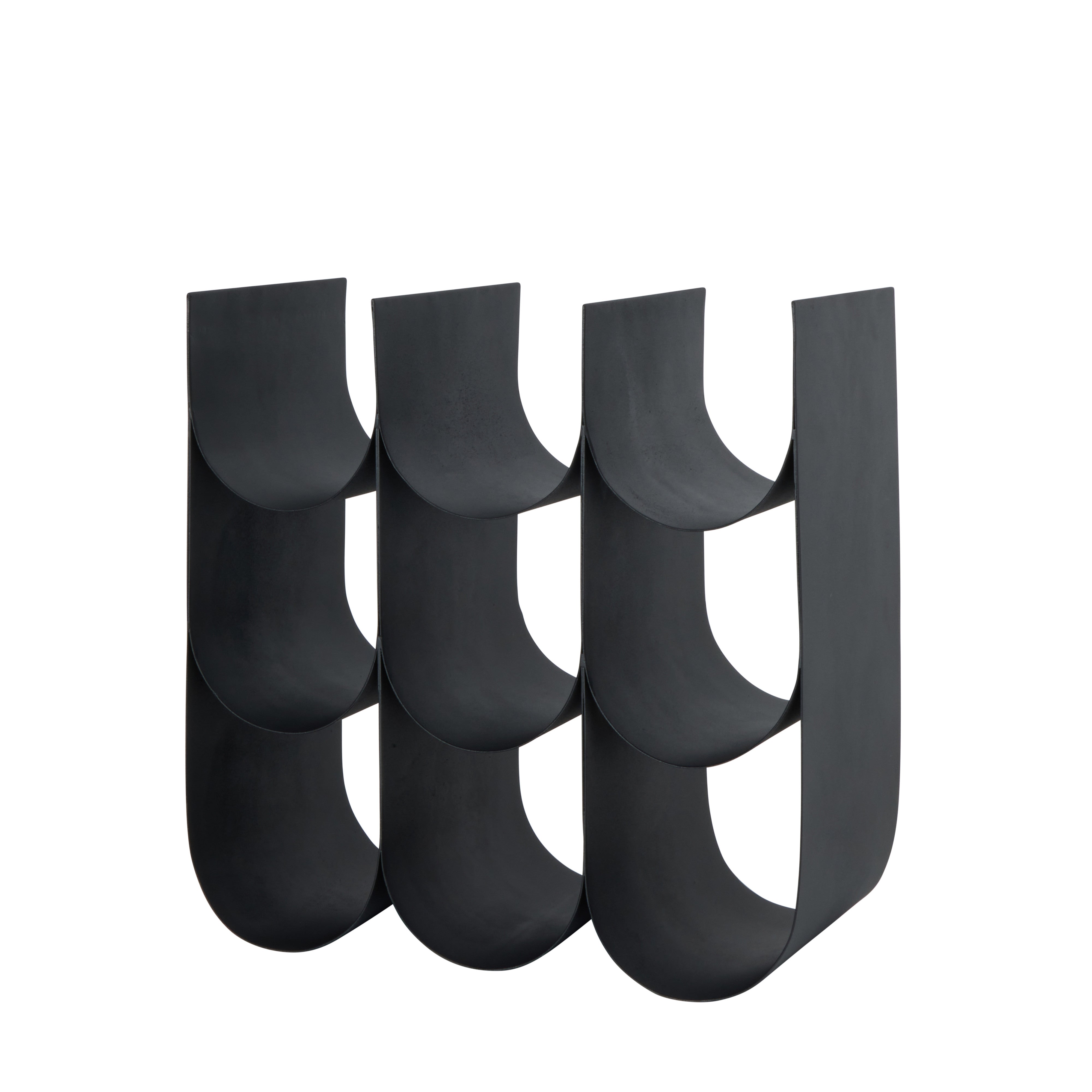Davis & Waddell Scalloped 9 Bottle Wine Rack Black