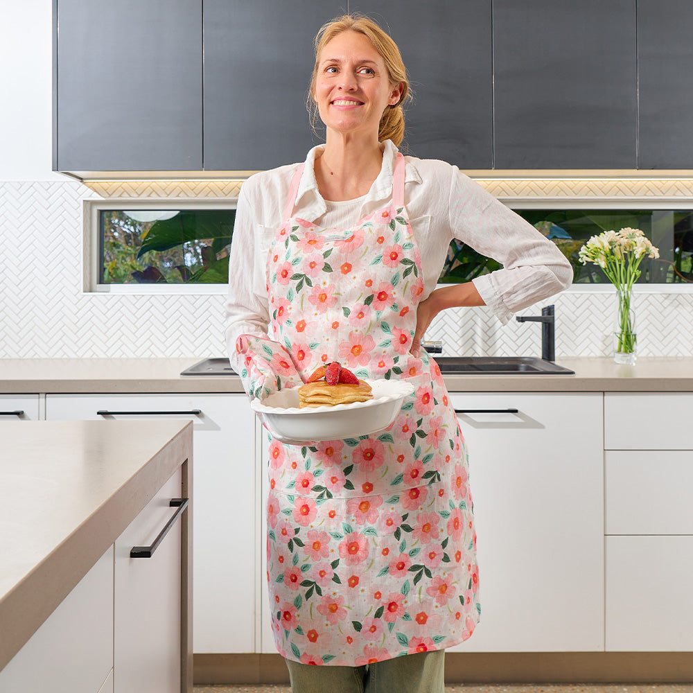 Annabel Trends Linen Apron Meadow Blush