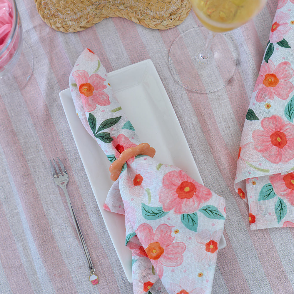 Annabel Trends Linen Napkin Set Meadow Blush