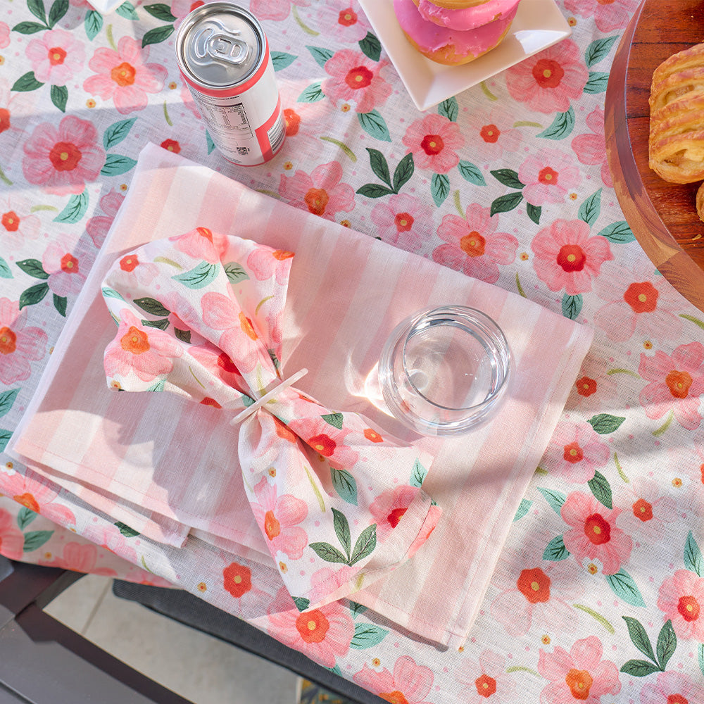Annabel Trends Linen Napkin Set Meadow Blush