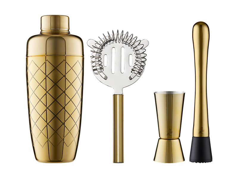 Maxwell & Williams Cocktail & Co Lafayette Cocktail Set Gold 4 Piece