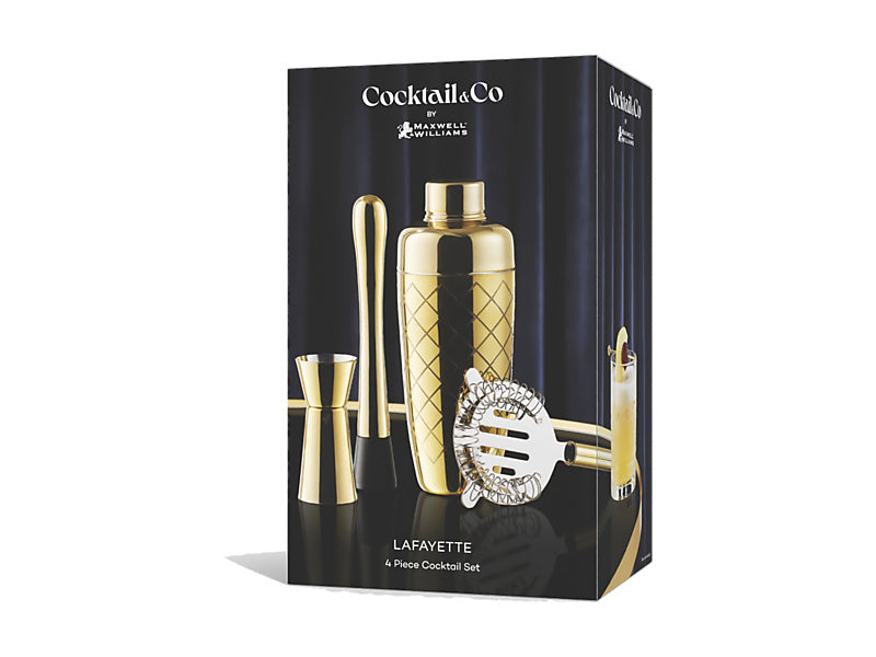 Maxwell & Williams Cocktail & Co Lafayette Cocktail Set Gold 4 Piece