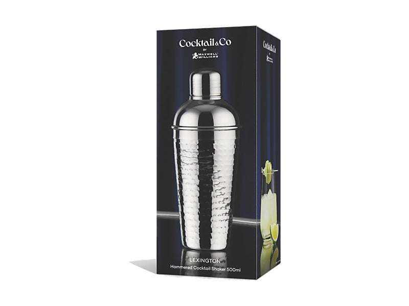 Maxwell & Williams Cocktail & Co Lexington Hammered Cocktail Shaker Silver 550ml