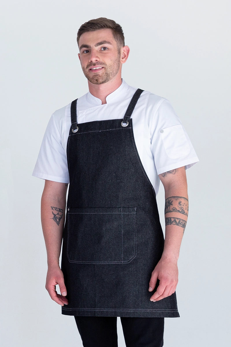 Aussie Chef Mia Bib Apron - Denim Black