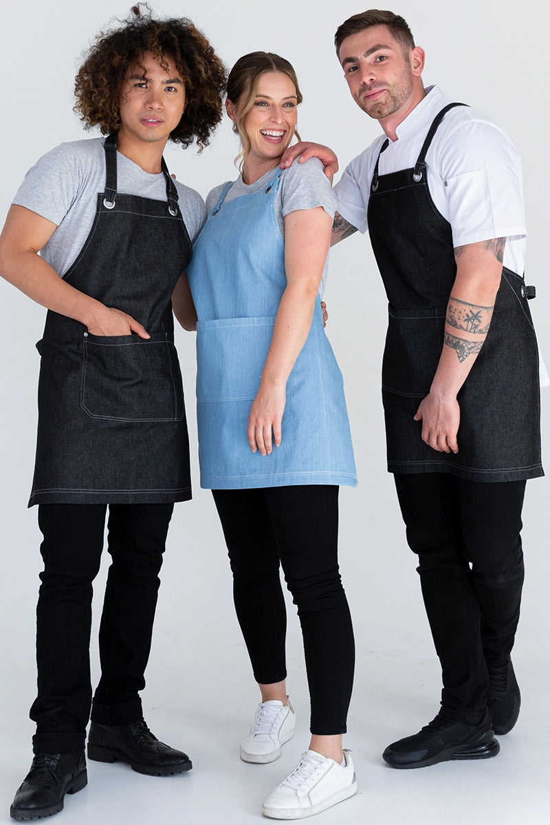 Aussie Chef Mia Bib Apron - Denim Black
