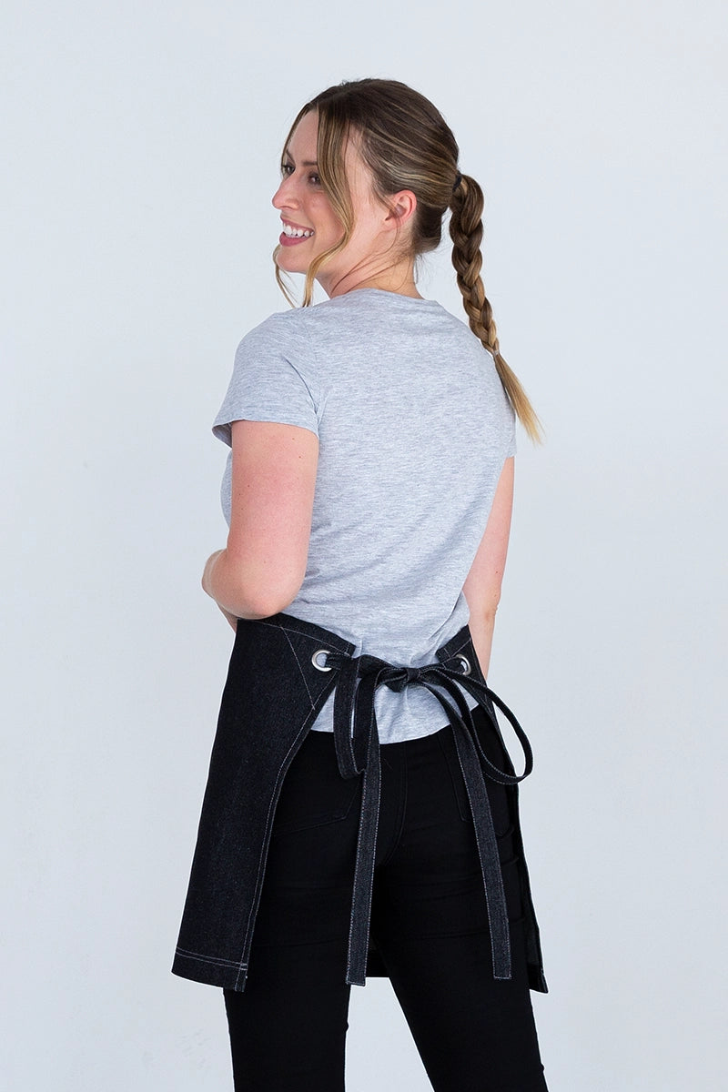 Aussie Chef Mia Denim Waist Apron - Black