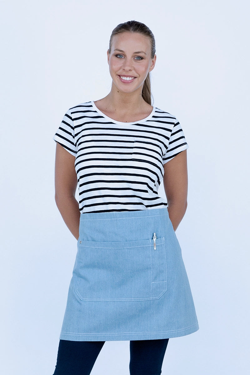 Aussie Chef Mia Denim Waist Apron - Chambray Blue
