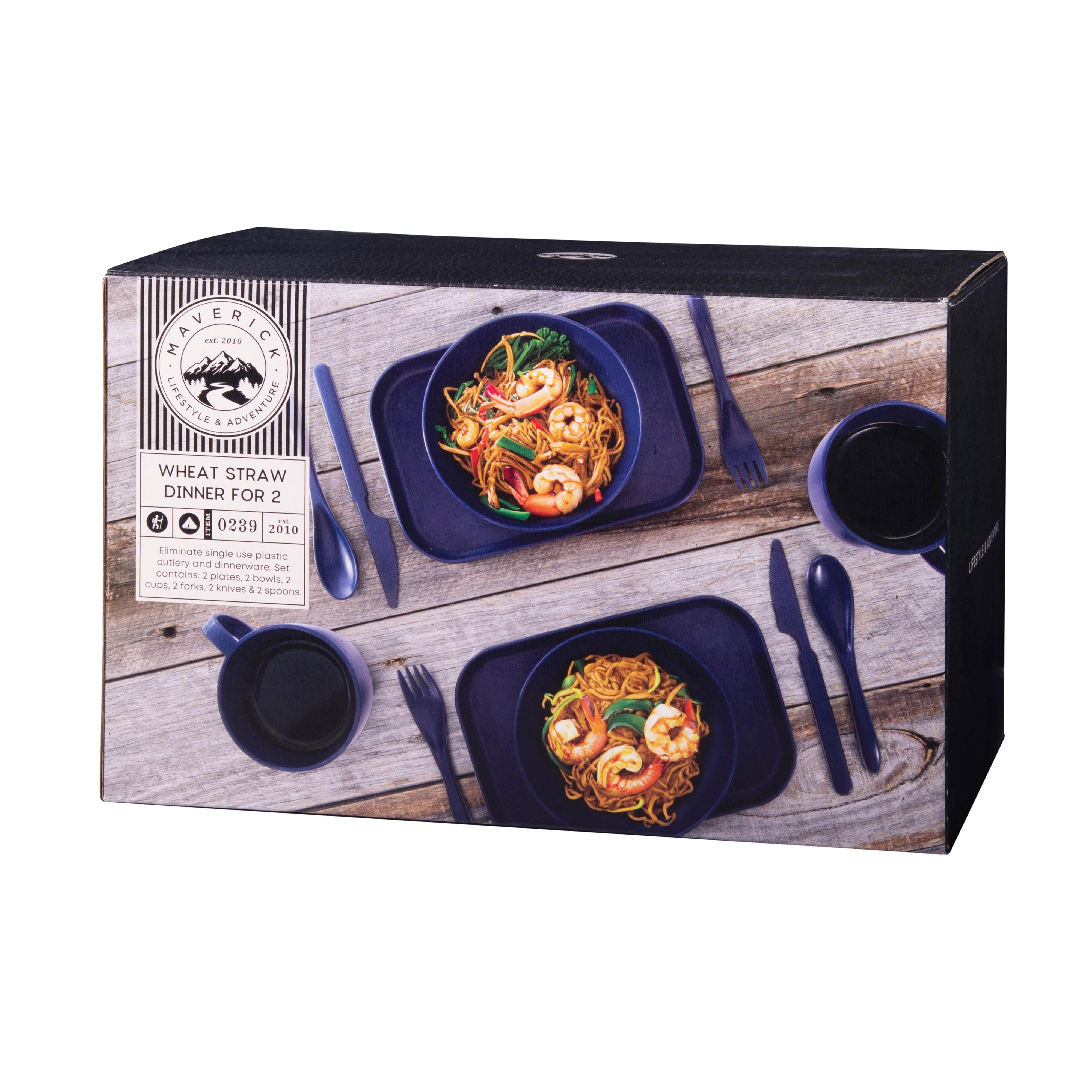Maverick Wheat Straw Dinner for 2 Blue