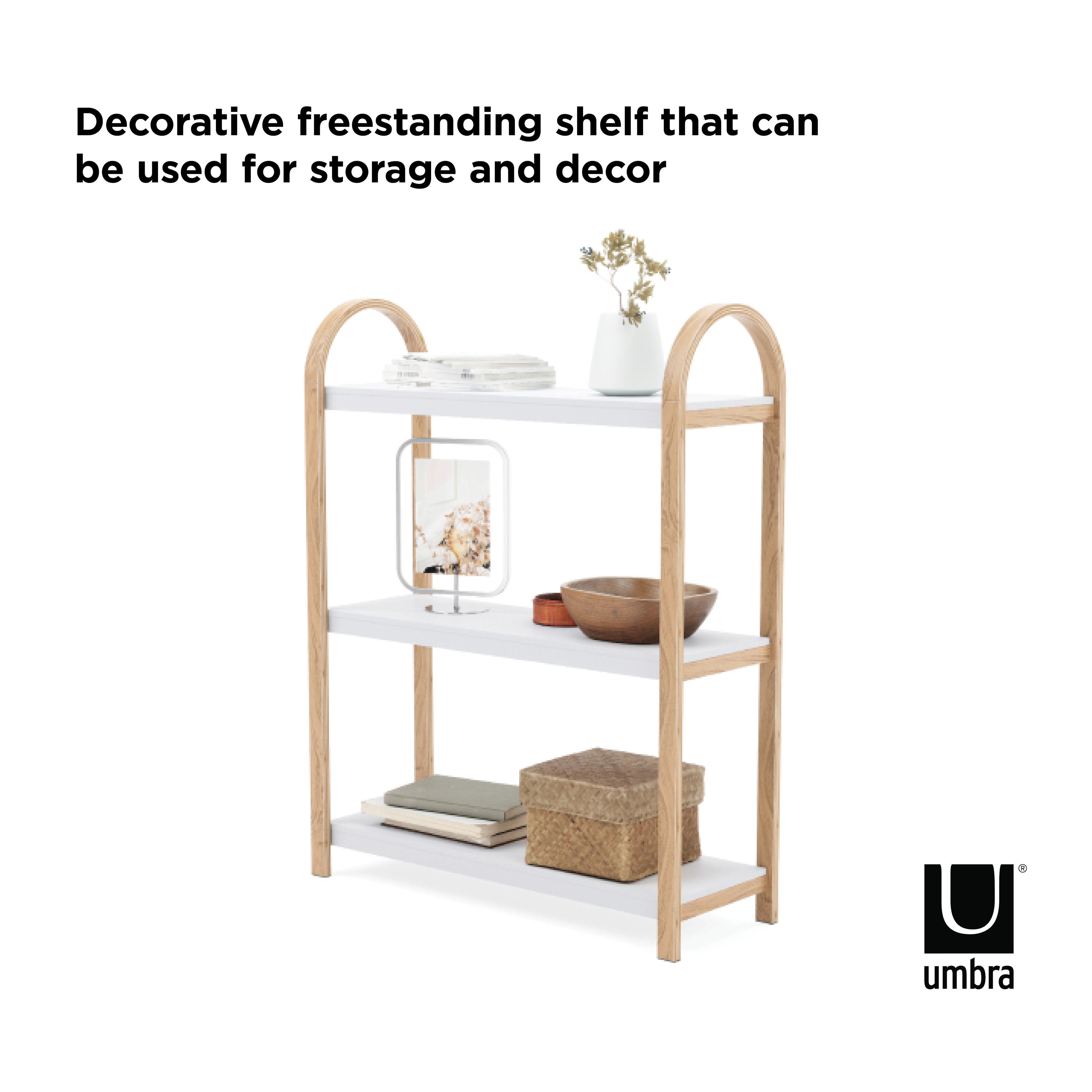 Umbra Bellwood Freestanding Shelf 3 Tier White & Natural