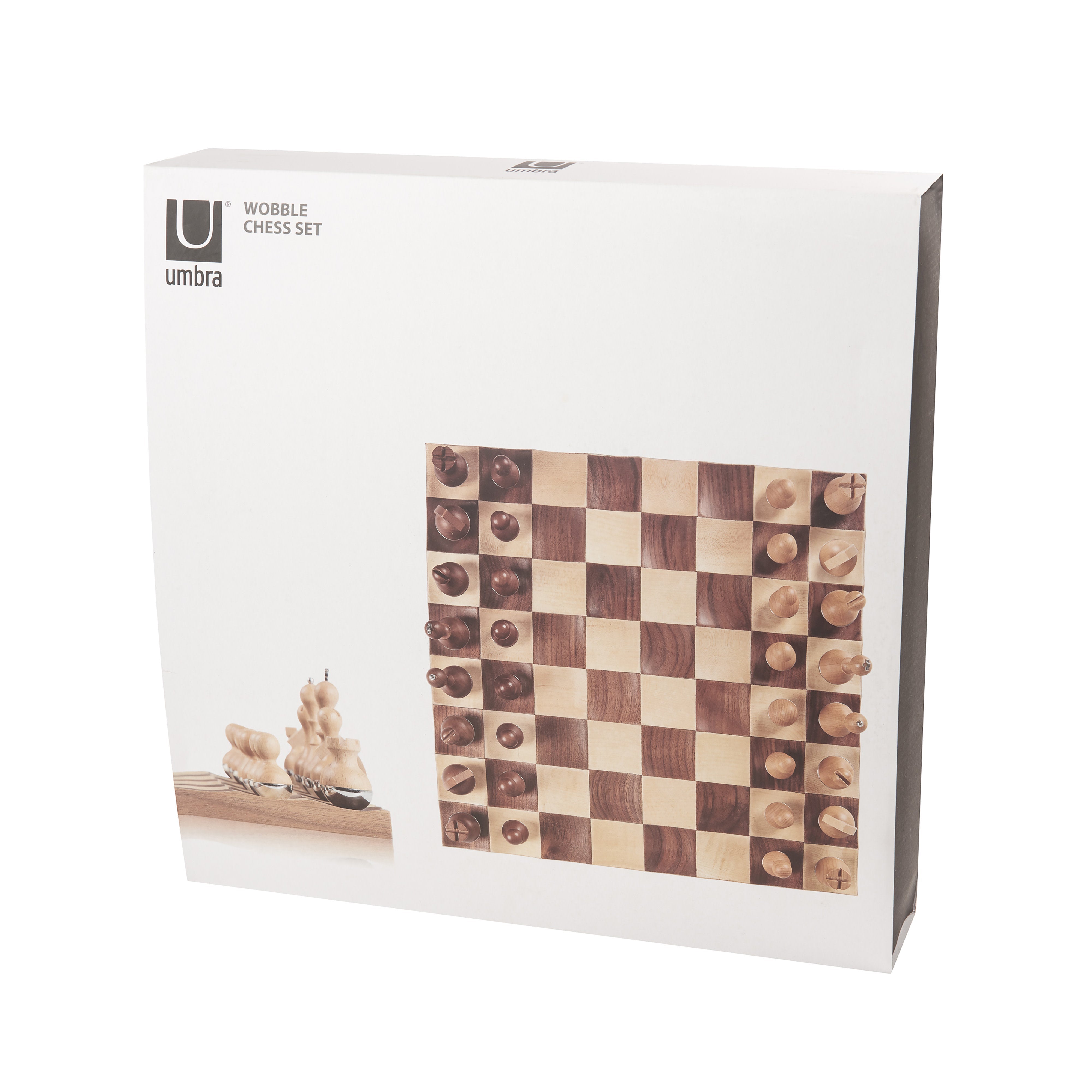 Umbra Wobble Chess Set Maple & Walnut