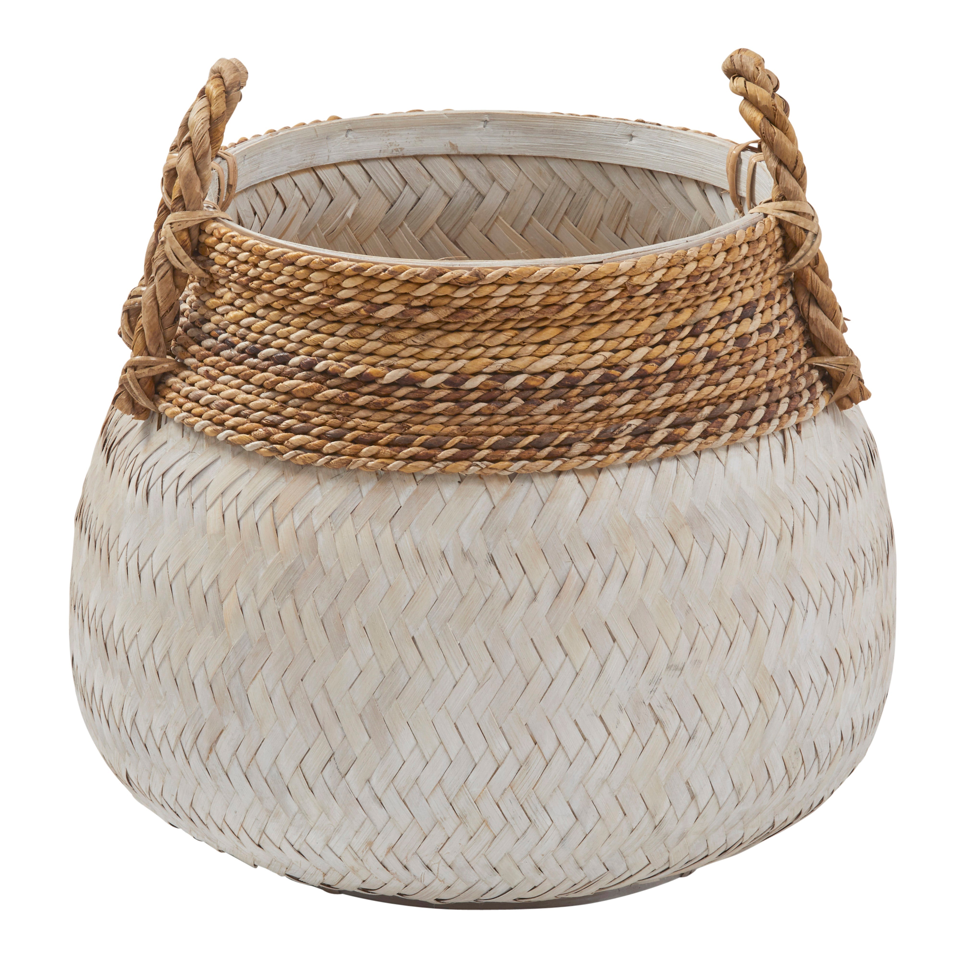 Amalfi Bambu Basket White Wash & Natural