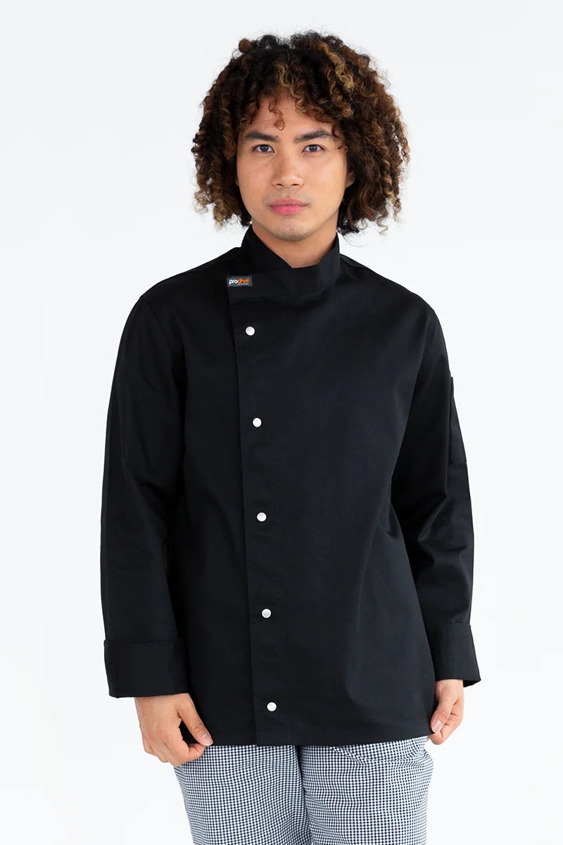 Aussie Chef Tunic Black Long Sleeve - S