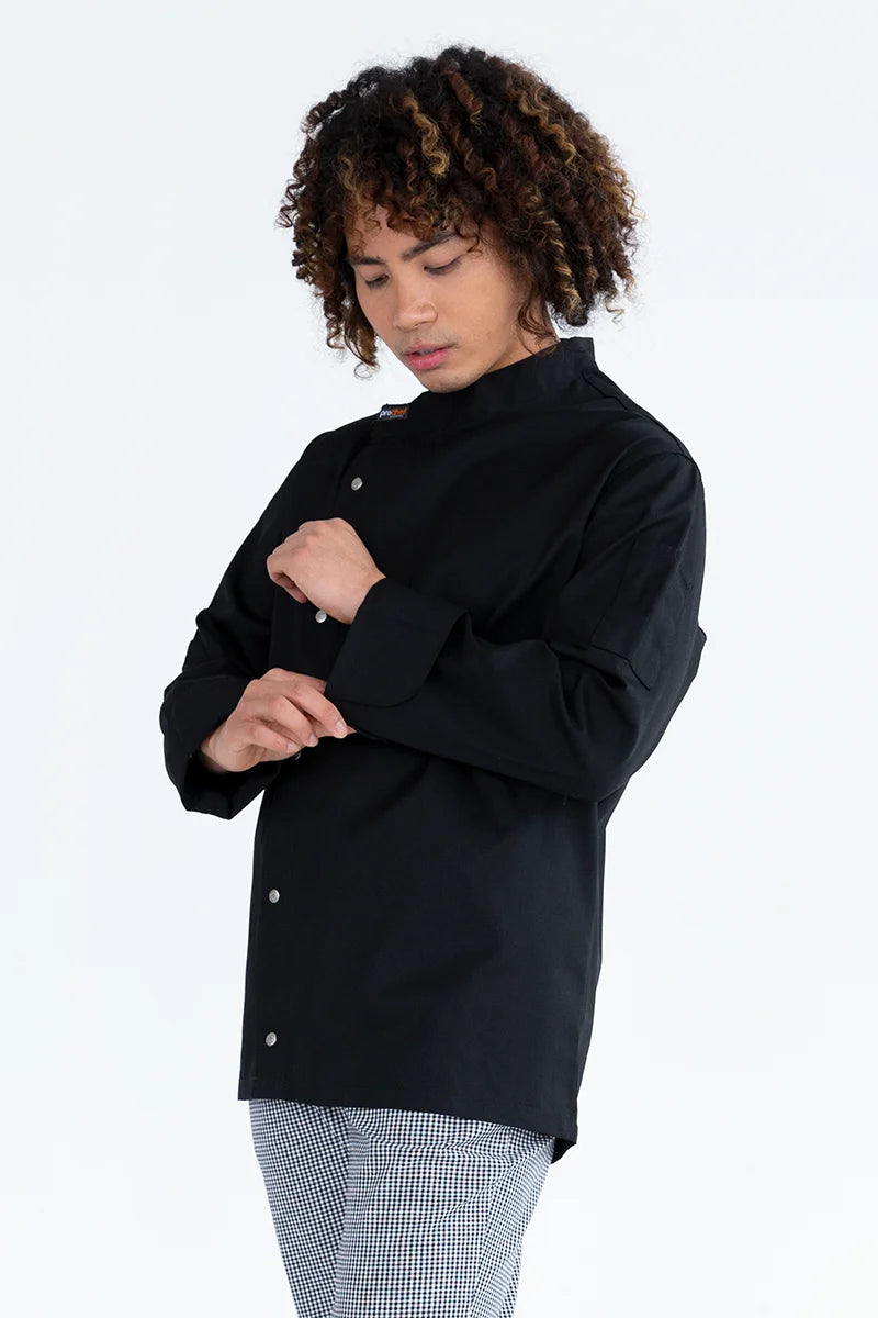 Aussie Chef Tunic Black Long Sleeve - S