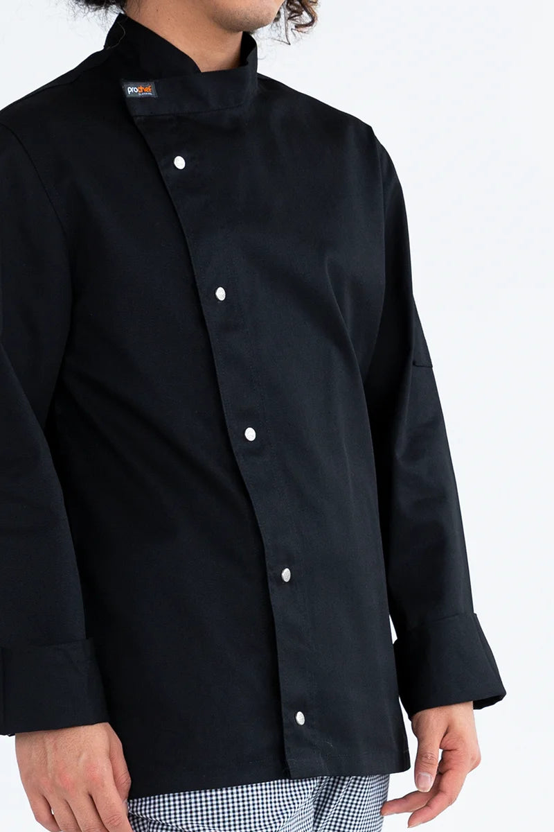 Aussie Chef Tunic Black Long Sleeve - M