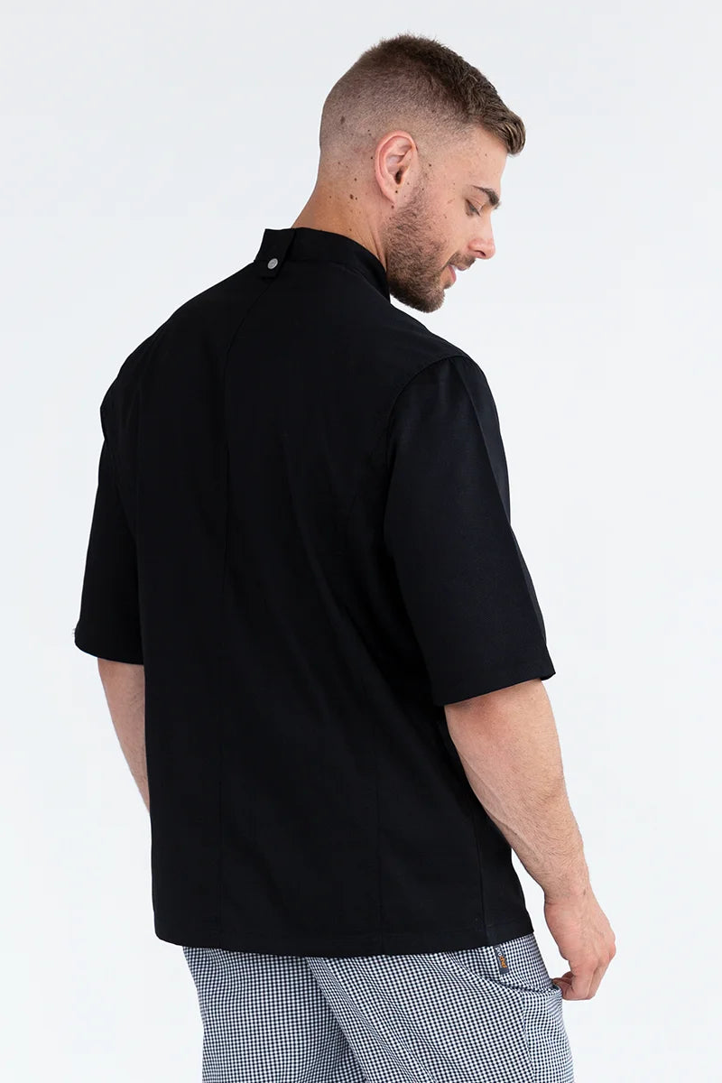 Aussie Chef Tunic Black Short Sleeve - S