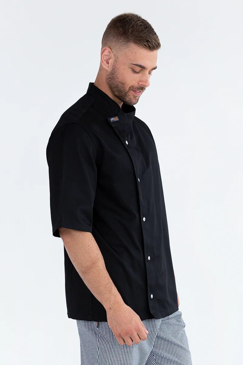 Aussie Chef Tunic Black Short Sleeve - 2XL