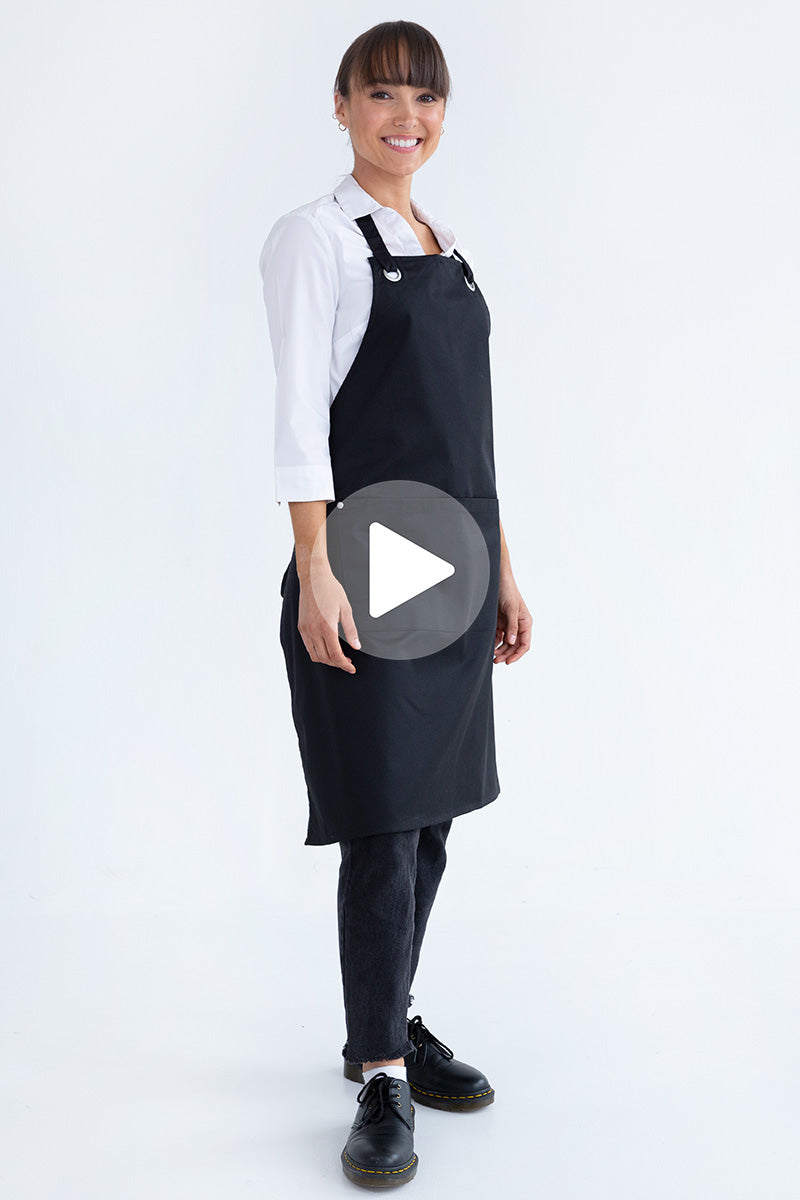 Aussie Chef Bib Apron - Monaco Black