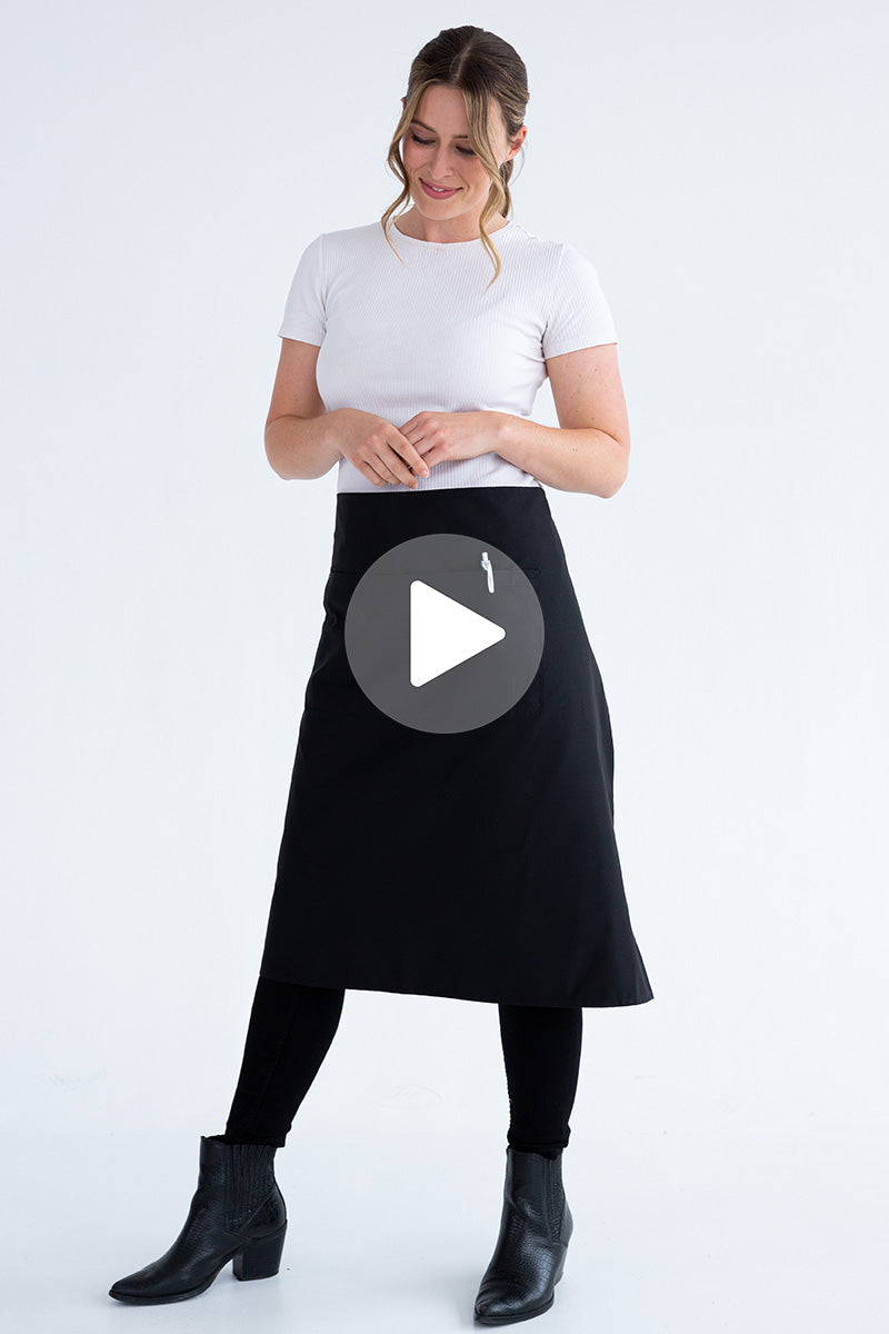 Aussie Chef Monaco Waist Apron - Black