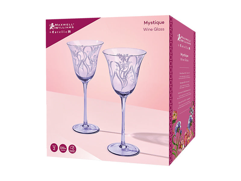 Maxwell & Williams Estelle Michaelides Mystique Wine Glass Melon 320ml 2 Piece