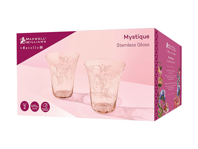 Maxwell & Williams Estelle Michaelides Mystique Stemless Glass Violet 470ml 2 Piece
