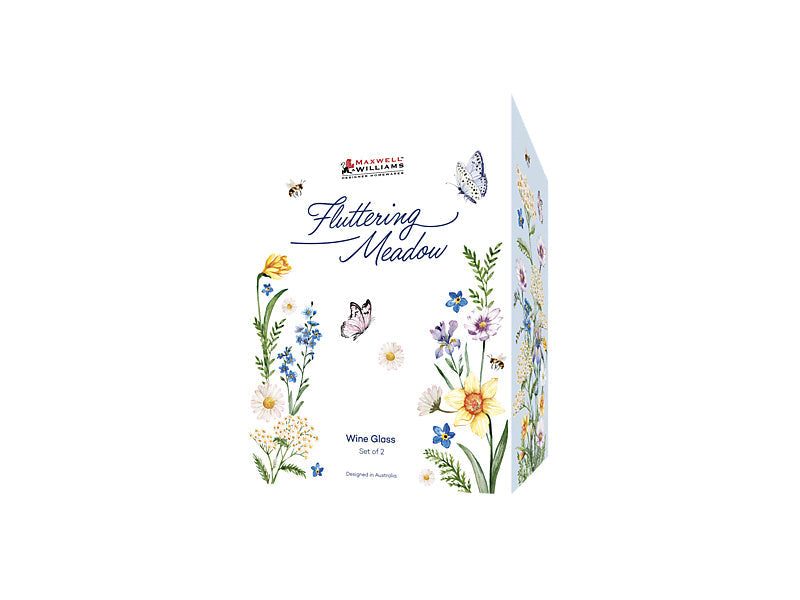 Maxwell & Williams Fluttering Meadow Wine Glass 580ml 2 Piece