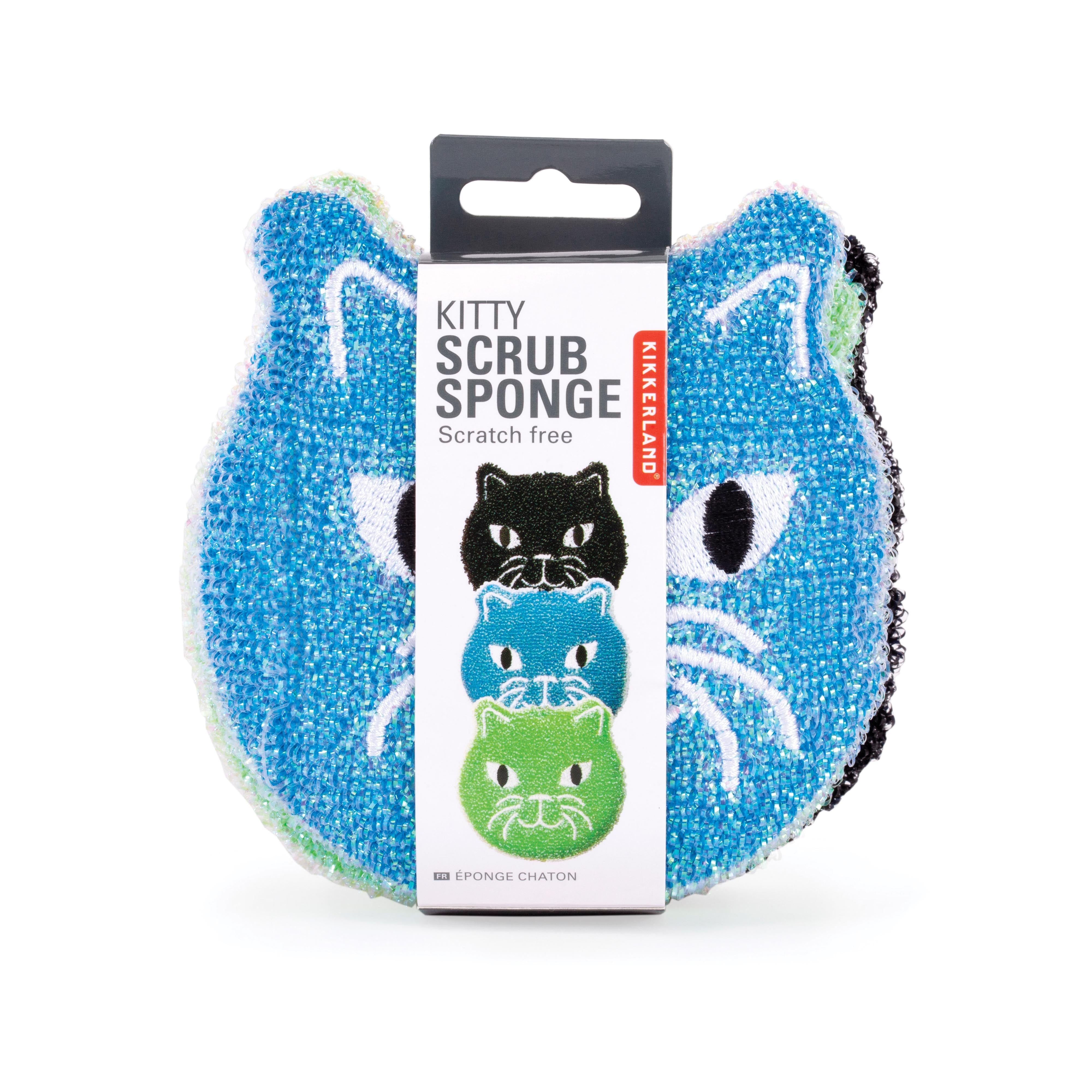 Kikkerland Cat Sponges 3 Piece Set Multi-Coloured