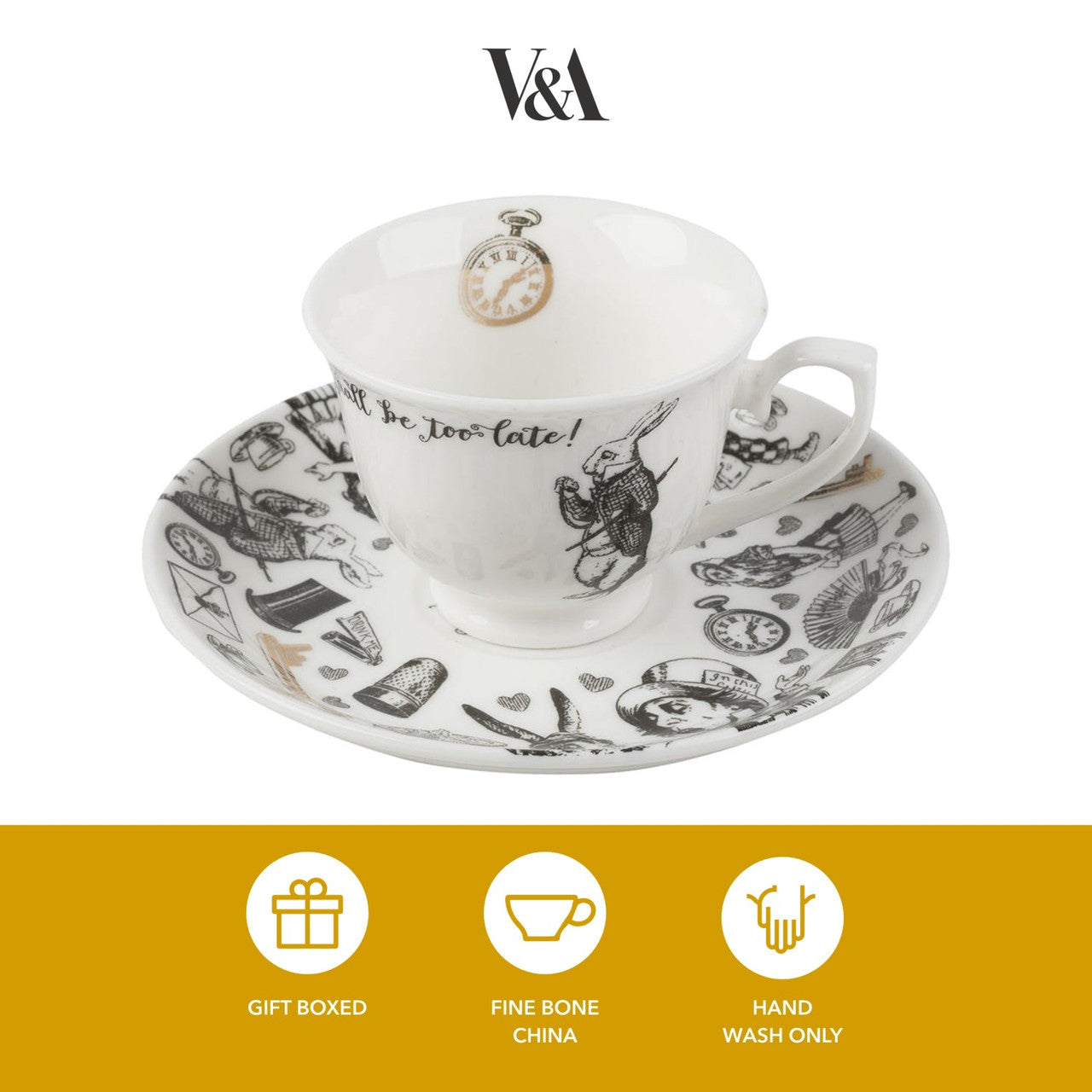 V&A Alice in Wonderland Espresso Cup & Saucer 100ml