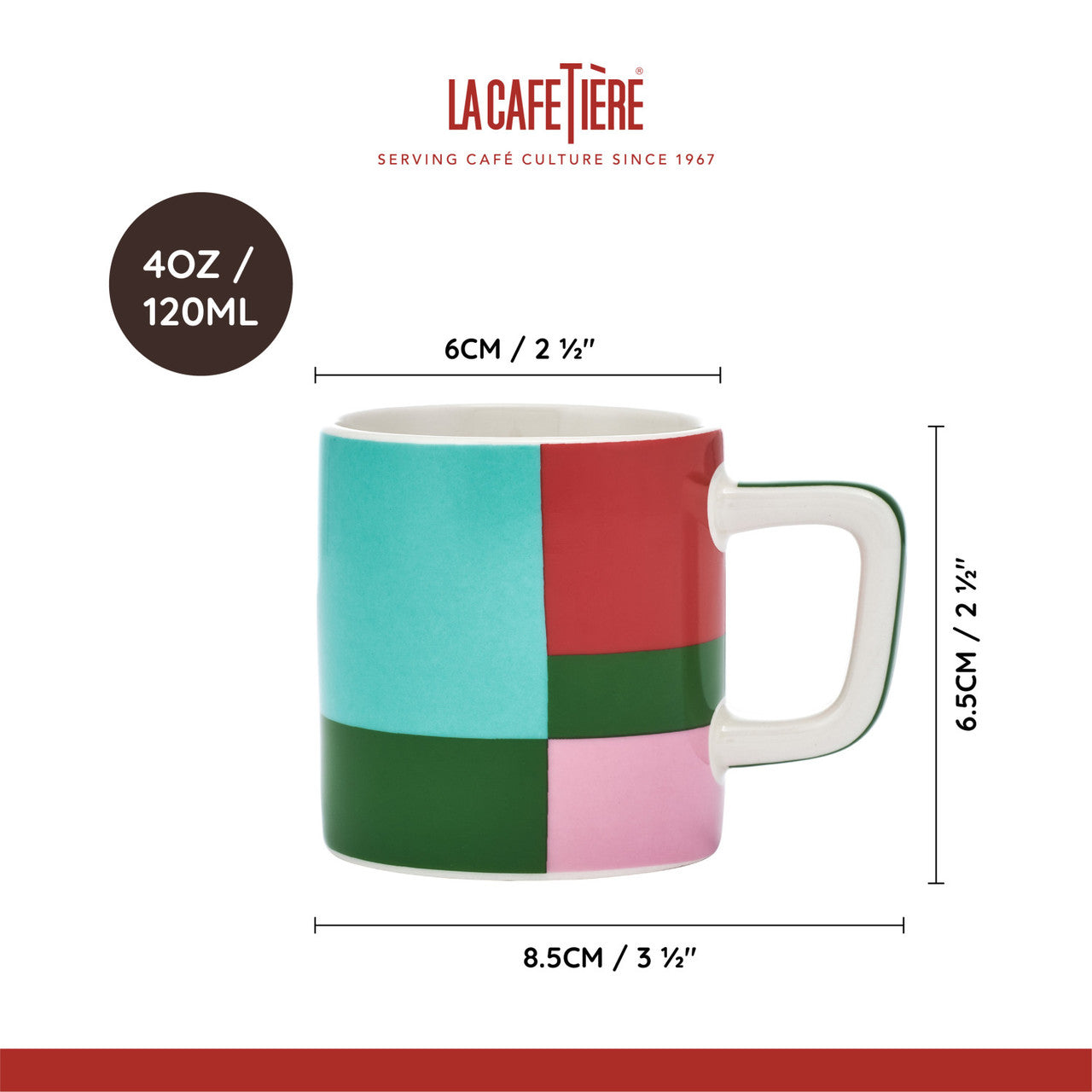 La Cafetière Ceramic Espresso Cup 120ml (Green Utopian Lines)