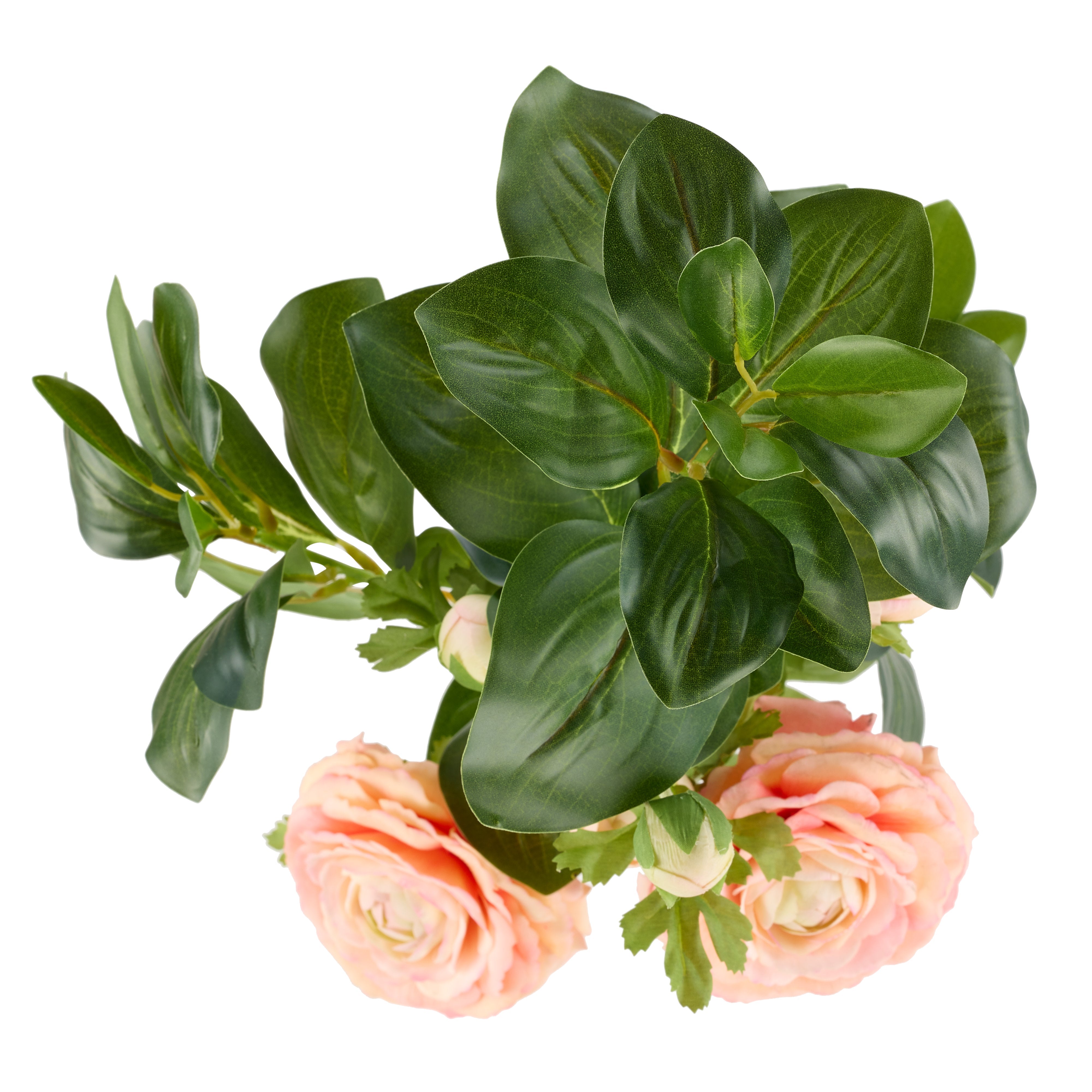 Rogue Ranunculus Spray Lush Leaf Bouquet Orange